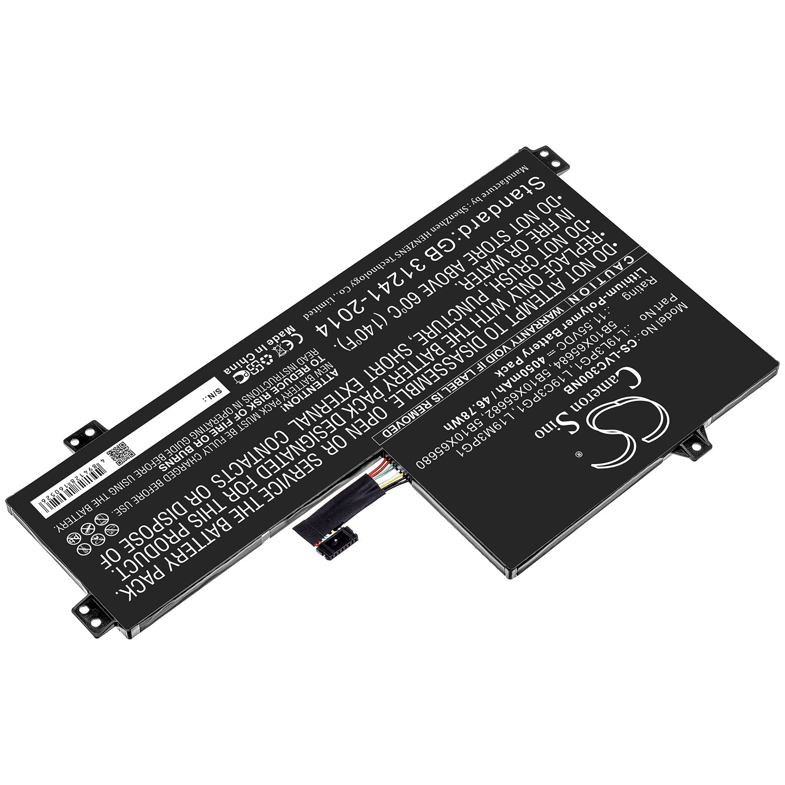 Li-ion Battery fits Lenovo, 5b10x65680, 5b10x65682, 5b10x65684, L19c3pg1, L19l3pg1, L19m3pg1 11.55V, 4050mAh Notebook & Laptop Cameron Sino Technology Limited