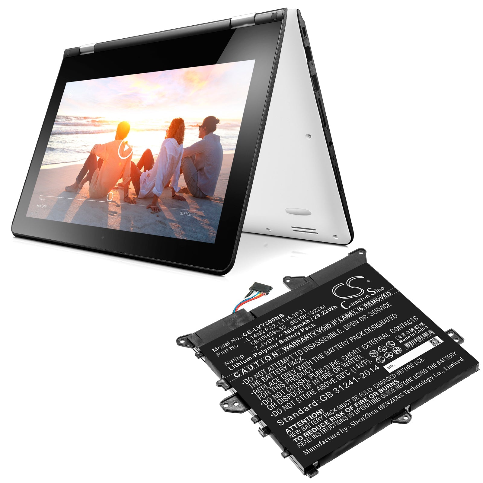 Li-ion Battery fits Lenovo, 80lx, 80lx001kus, 80lxx005us 7.4V, 3950mAh Notebook & Laptop Cameron Sino Technology Limited