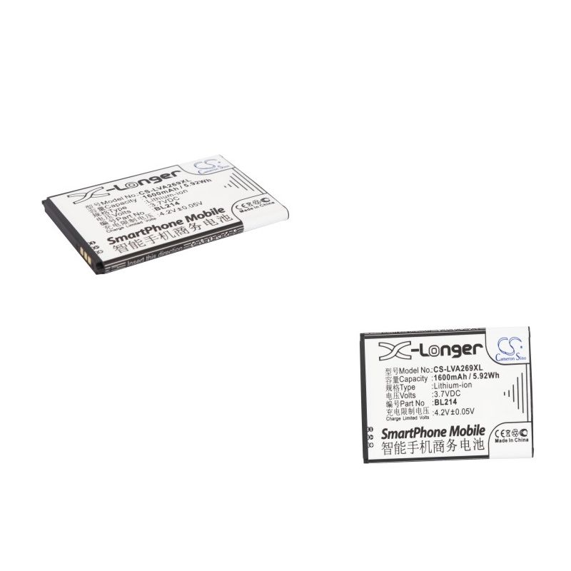 Li-ion Battery fits Lenovo, a208t, a218t, a269 3.7V, 1600mAh Mobile & SmartPhone Cameron Sino Technology Limited