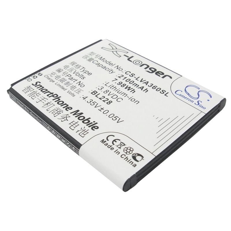 Li-ion Battery fits Lenovo, a360t 3.8V, 2100mAh Mobile & SmartPhone Cameron Sino Technology Limited