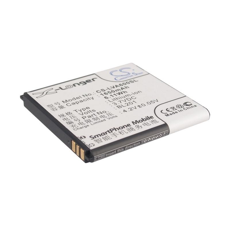 Li-ion Battery fits Lenovo, a60+ 3.7V, 1650mAh Mobile & SmartPhone Cameron Sino Technology Limited