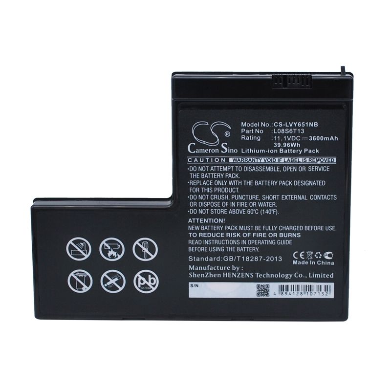 Li-ion Battery fits Lenovo, ideapad Y650, ideapad Y650 4185, ideapad Y650a 11.1V, 3600mAh Notebook & Laptop Cameron Sino Technology Limited