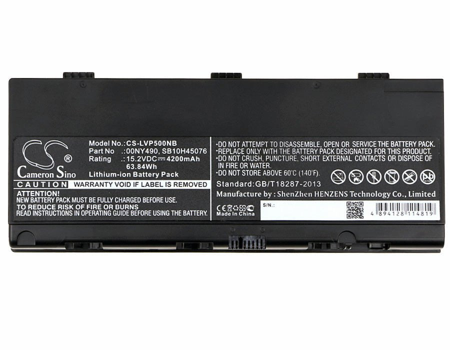 Li-ion Battery fits Lenovo, Thinkpad P50, Thinkpad P50 Mobile Workstation 15.2V, 4200mAh Notebook & Laptop Cameron Sino Technology Limited