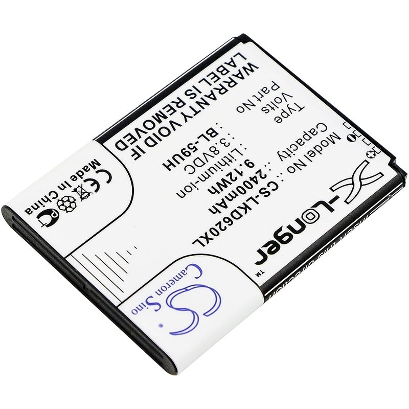 Li-ion Battery fits Lg, d315, d320, d620 3.8V, 2400mAh Mobile & SmartPhone Cameron Sino Technology Limited