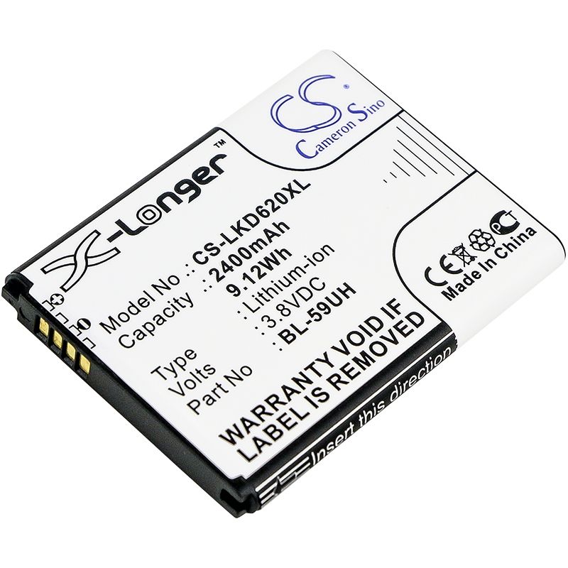 Li-ion Battery fits Lg, d315, d320, d620 3.8V, 2400mAh Mobile & SmartPhone Cameron Sino Technology Limited