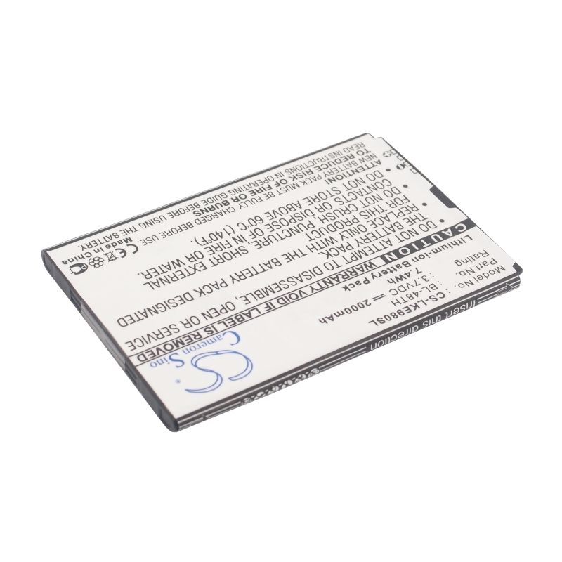 Li-ion Battery fits Lg, e940, e977, e980 3.7V, 2000mAh Mobile & SmartPhone Cameron Sino Technology Limited