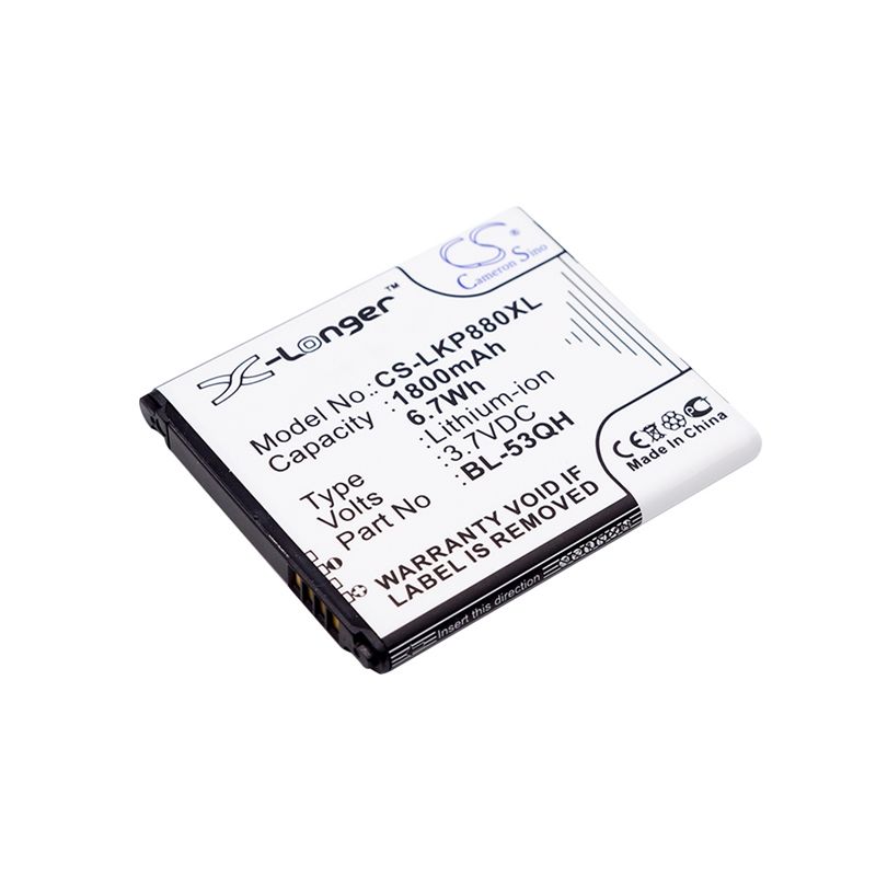 Li-ion Battery fits Lg, escape, f160k, f-160k 3.7V, 1800mAh Mobile & SmartPhone Cameron Sino Technology Limited