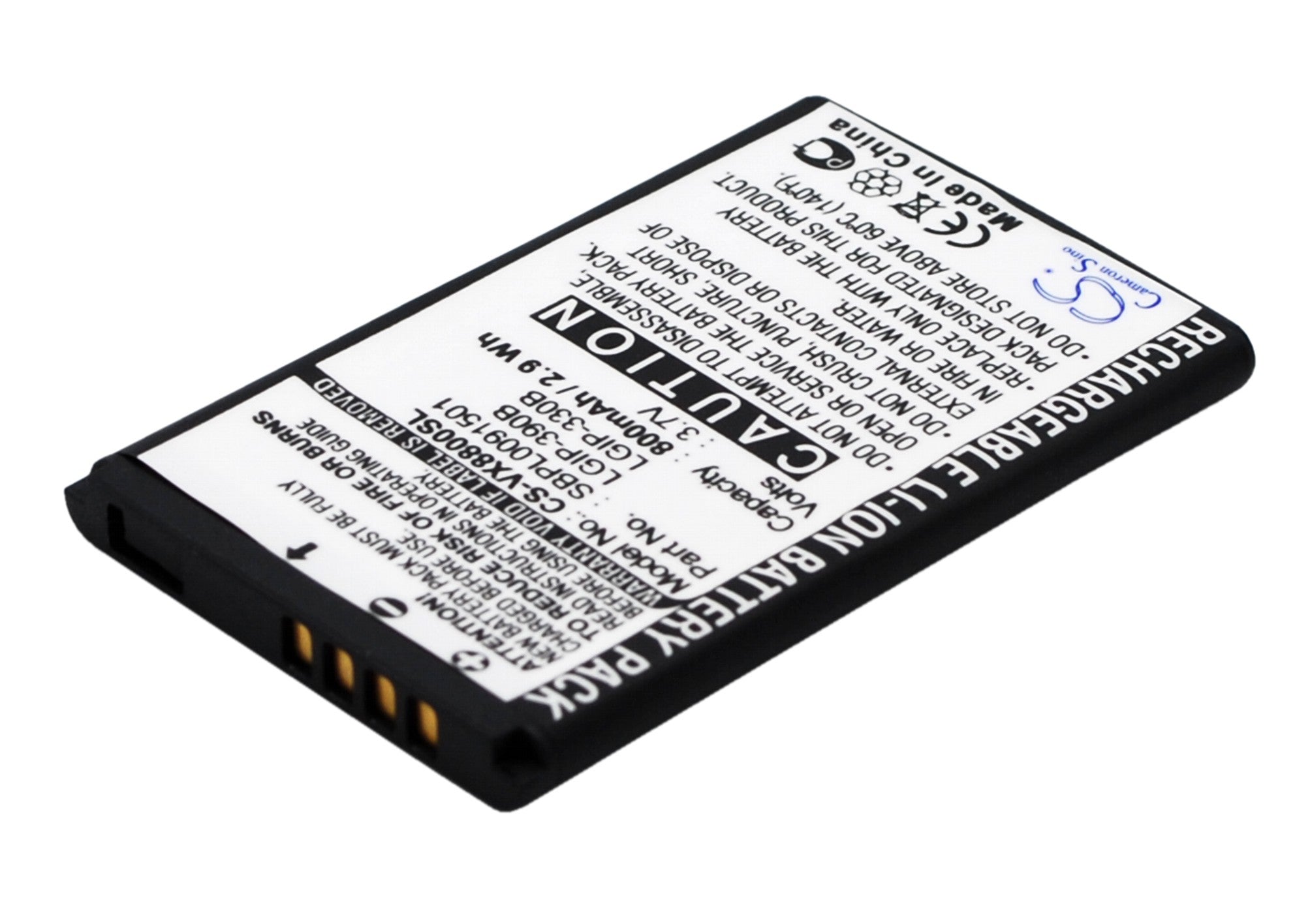 Li-ion Battery fits Lg, Vx8800, Vx8800 Venus 3.7V, 800mAh Communications Cameron Sino Technology Limited (Suspended)