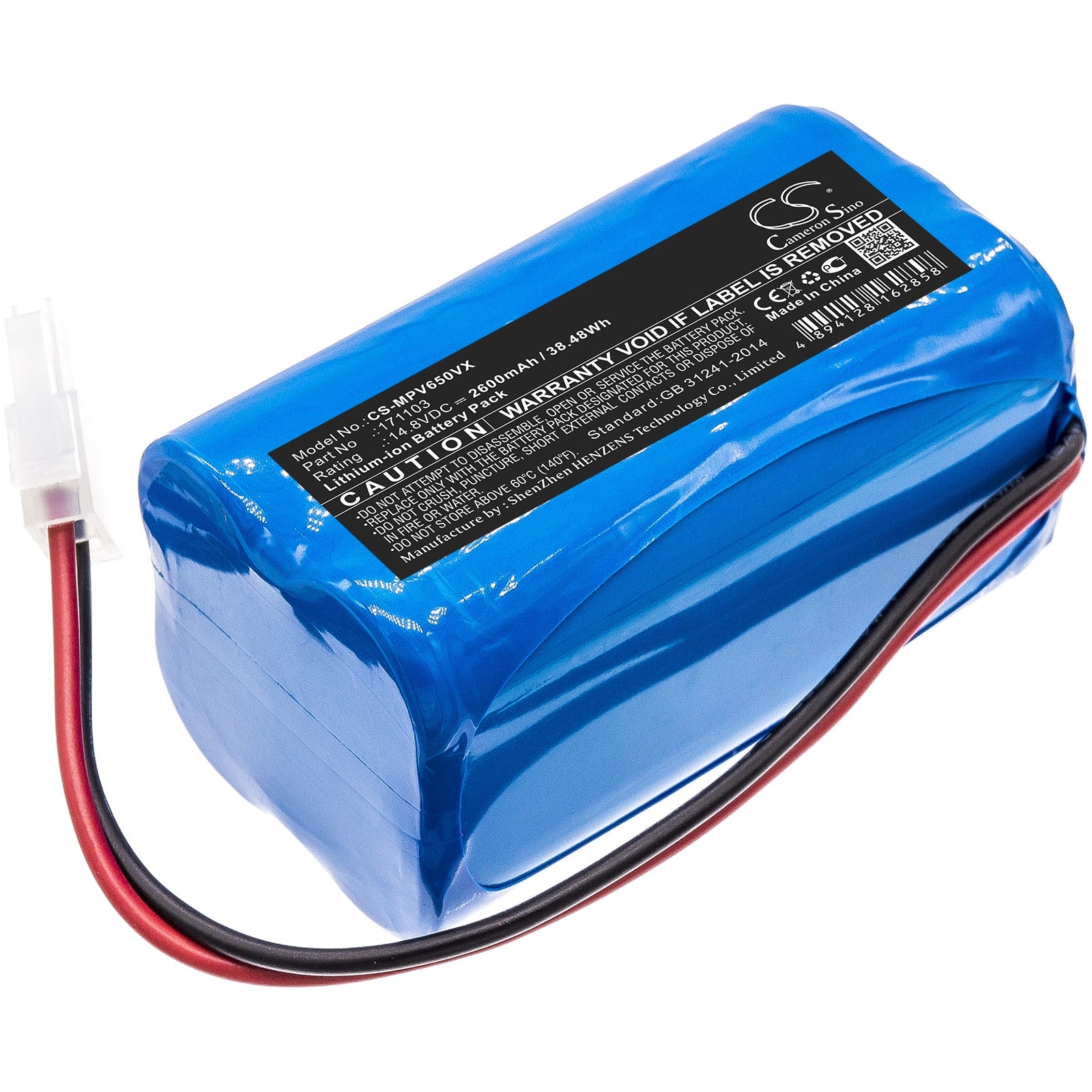 Li-ion Battery fits Mamibot, Prevac 650 14.8V, 2600mAh Vacuum Cameron Sino Technology Limited