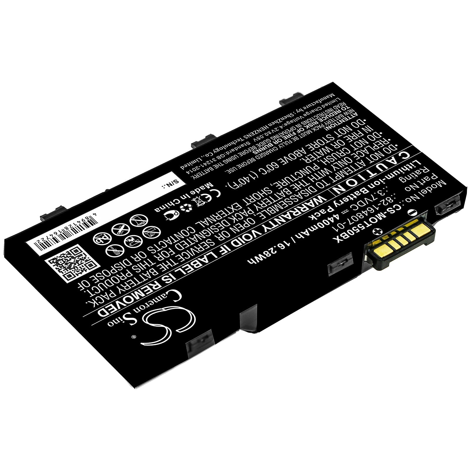 Li-ion Battery fits Motorola, Es85, Es85xx 3.7V, 4400mAh Barcode Scanner Cameron Sino Technology Limited