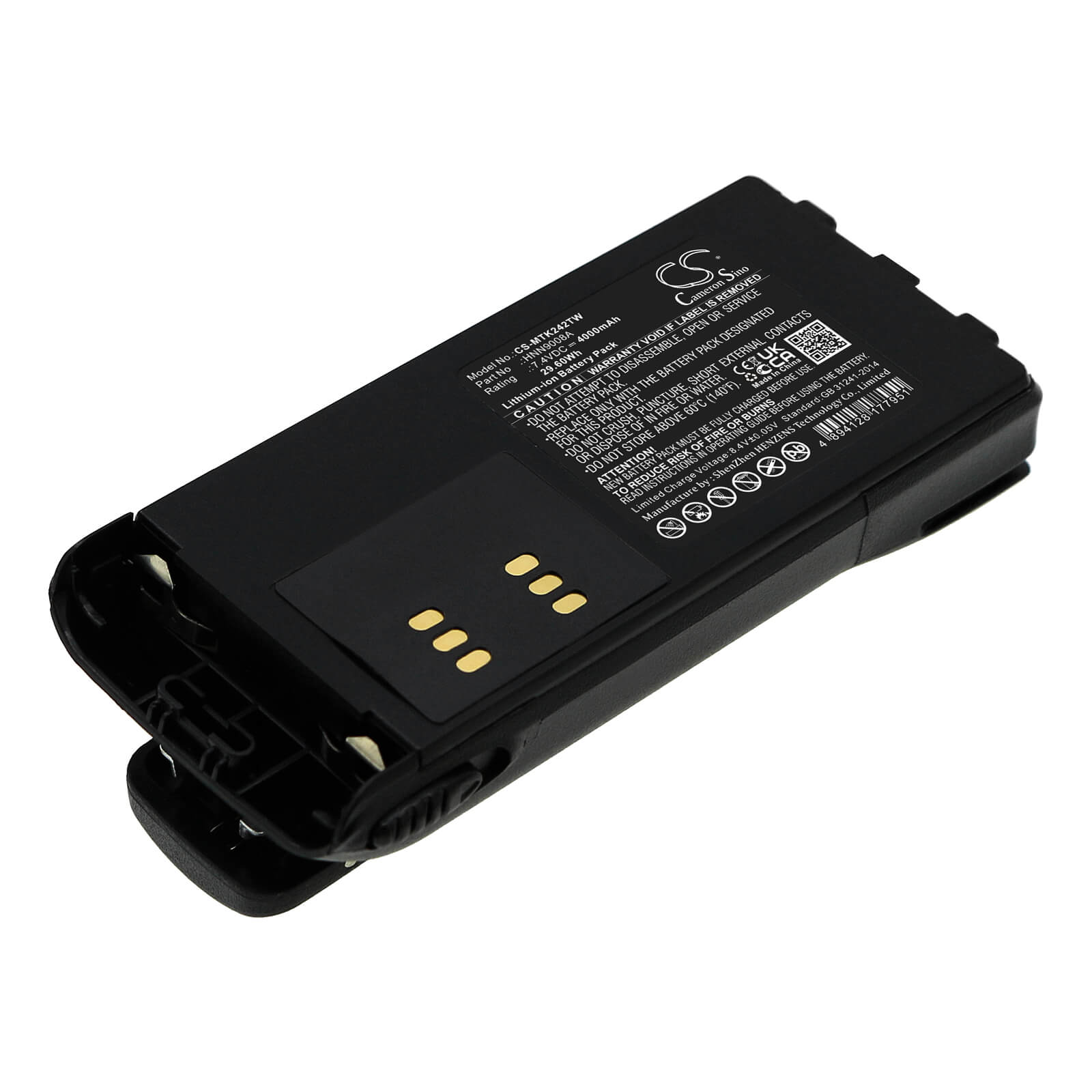 Li-ion Battery fits Motorola, Gp1280, Gp140 7.4V, 4000mAh / 29.60Wh Two-Way Radio Cameron Sino Technology Limited