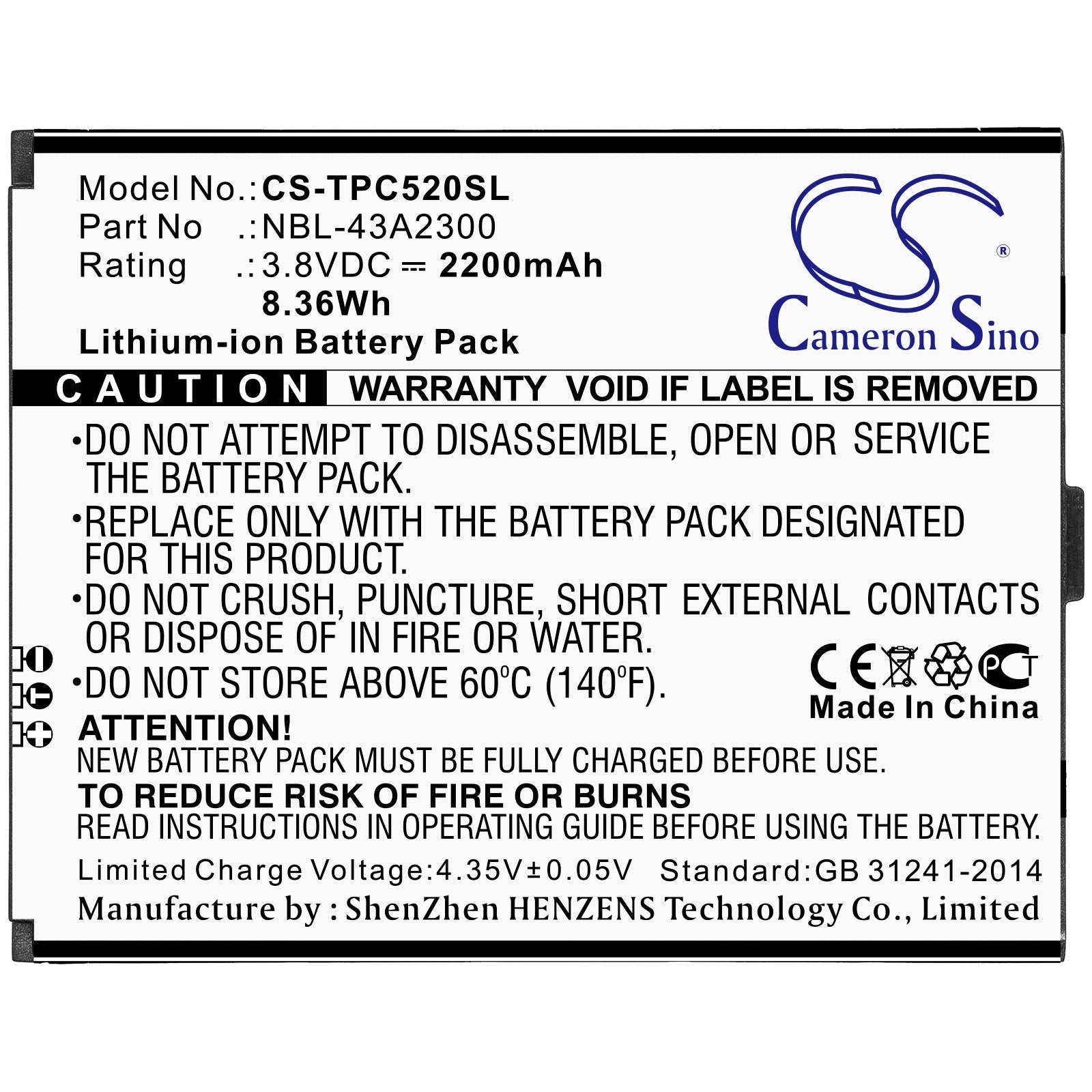 Li - ion Battery fits Neffos, C5a, C5a Dual Sim 3.8V, 2200mAh - Batterybuyer.ca