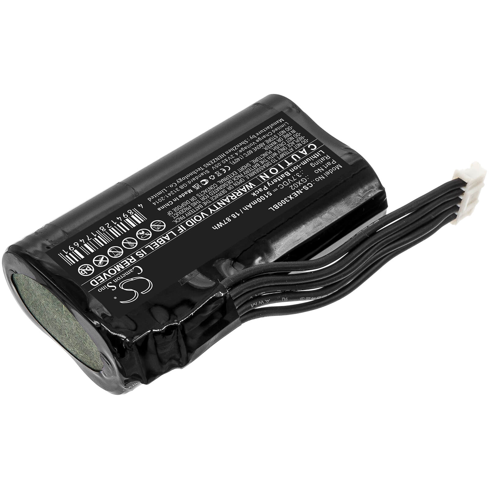 Li-ion Battery fits Nexgo, N3, N5 3.7V, 5100mAh / 18.87Wh Payment Terminal Cameron Sino Technology Limited