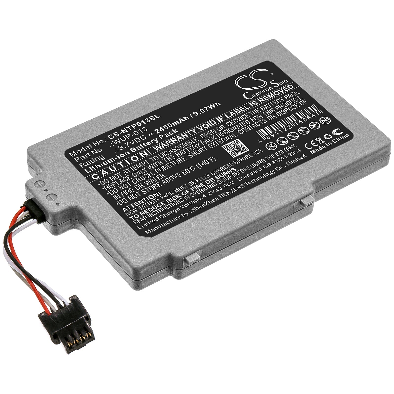 Li-ion Battery fits Nintendo, Wup-013 3.7V, 2450mAh Game Console Cameron Sino Technology Limited