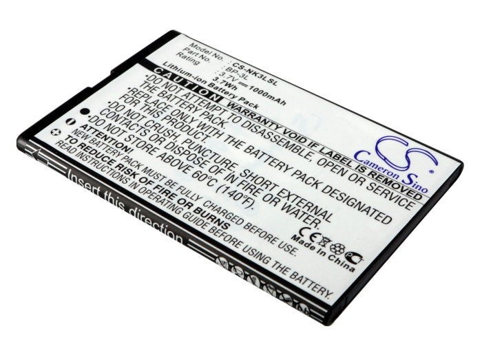Li-ion Battery fits Nokia, 303, 603, Asha 303 3.7V, 1000mAh Communications Cameron Sino Technology Limited