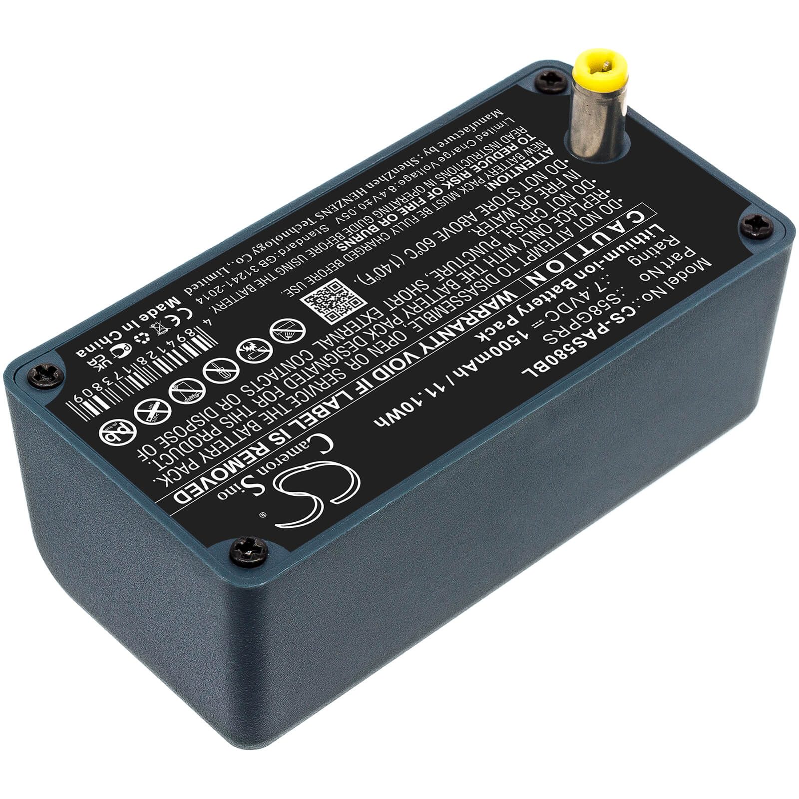 Li-ion Battery fits Pax, S58 7.4V, 1500mAh / 11.10Wh Payment Terminal Cameron Sino Technology Limited