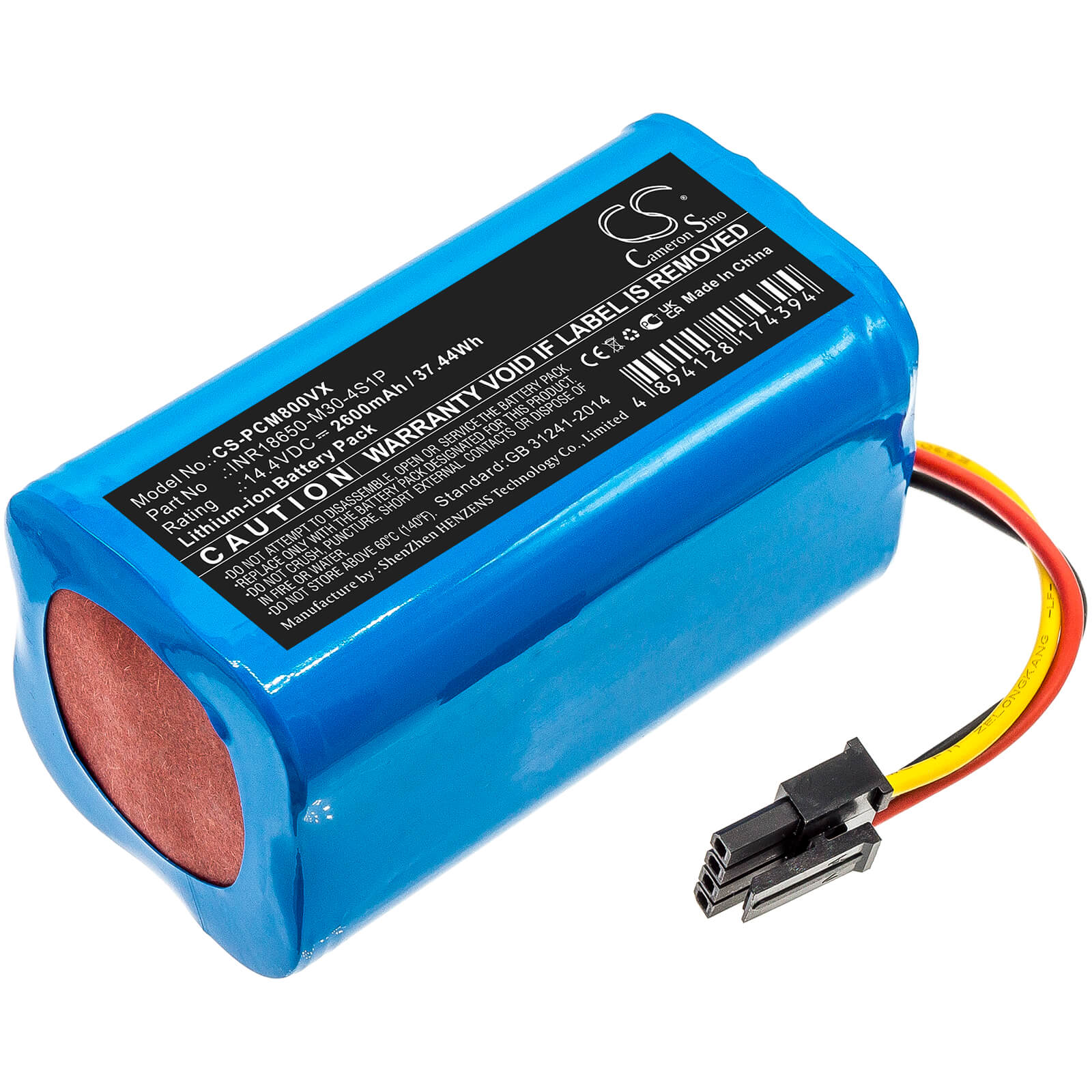 Li-ion Battery fits Proscenic, M8 14.4V, 2600mAh / 37.44Wh Vacuum Cameron Sino Technology Limited