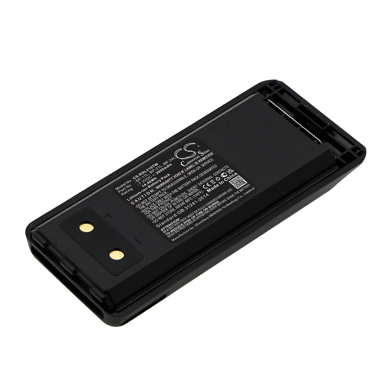 Li-ion Battery fits Rexon, Lis201, Lis2010 7.2V, 2000mAh / 14.40Wh Two-Way Radio Cameron Sino Technology Limited