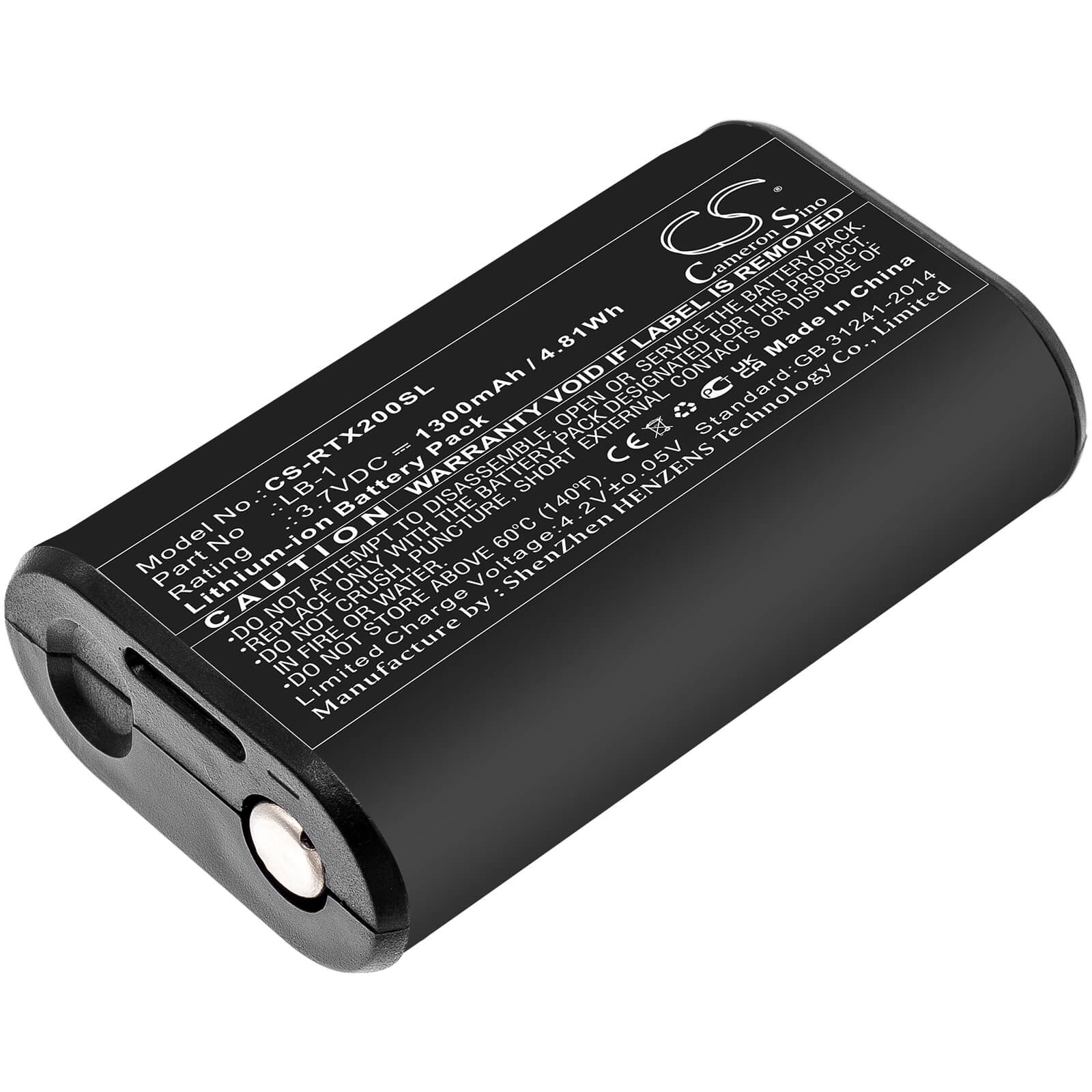 Li-ion Battery fits Rode, Performer Tx-m2, Videomic Pro+ 3.7V, 1300mAh / 4.81Wh Microphone Cameron Sino Technology Limited