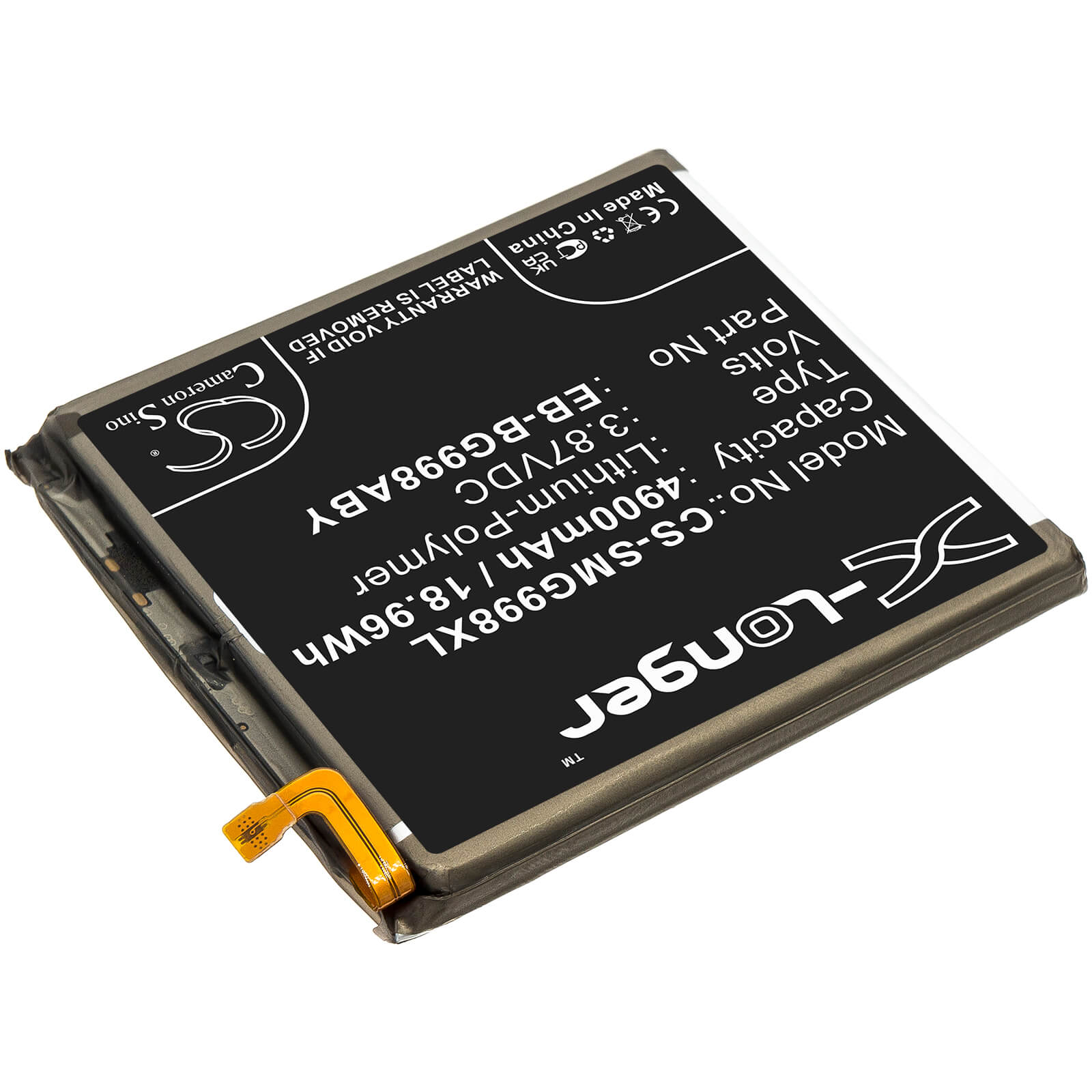 Li-ion Battery fits Samsung, Galaxy S21 Ultra, Galaxy S21 Ultra 5g, Sc-52b 3.85V, 4900mAh Mobile & SmartPhone Cameron Sino Technology Limited