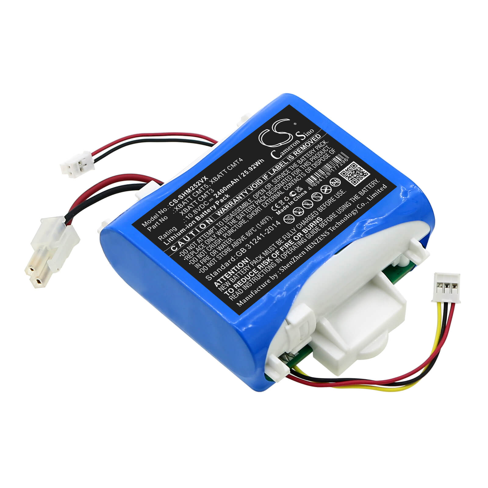 Li-ion Battery fits Shark, Qm250, Vm251 10.8V, 1900mAh / 20.52Wh Vacuum Cameron Sino Technology Limited