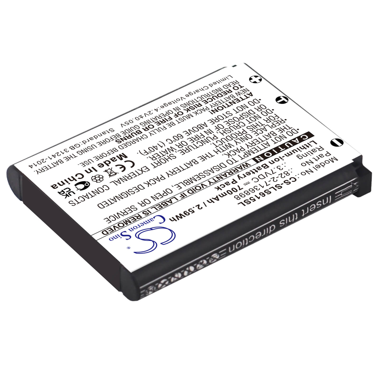 Li-ion Battery fits Steelseries, 61527, Arctis Nova Pro 3.7V, 700mAh / 2.59Wh Wireless Headset Cameron Sino Technology Limited