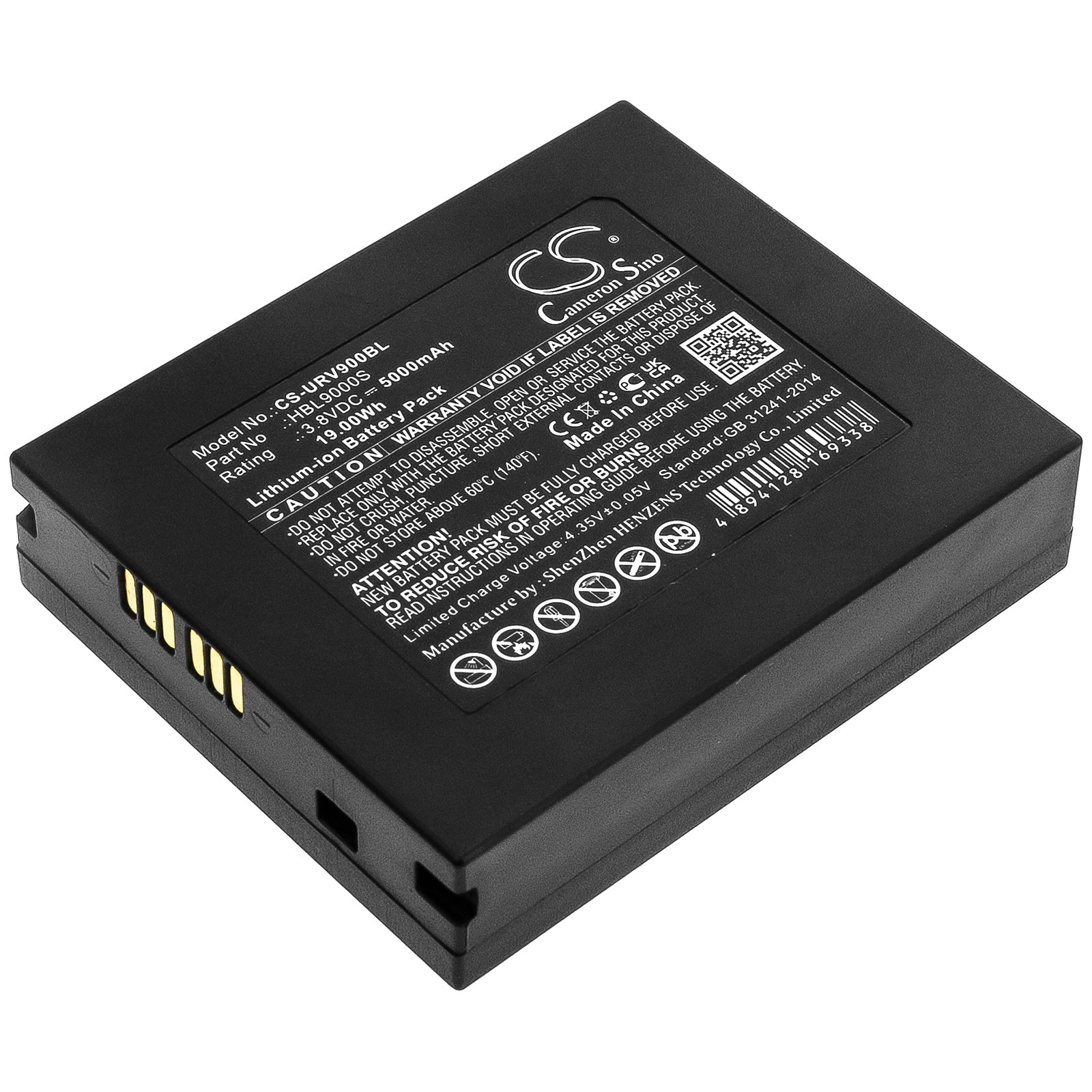 Li-ion Battery fits Urovo, I9000s 3.8V, 5000mAh Barcode Scanner Cameron Sino Technology Limited