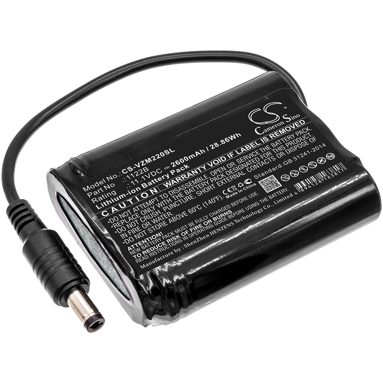 Li-ion Battery fits Venture Heat, Mc-1645, Zmcb2200 11.1V, 2600mAh Heated Clothes Cameron Sino Technology Limited