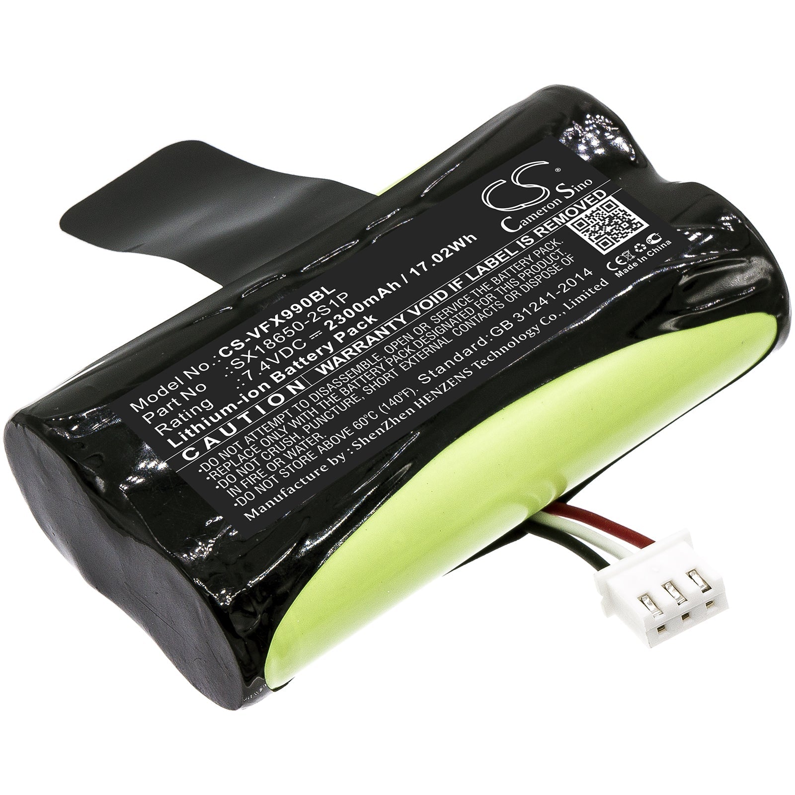 Li-ion Battery fits Verifone, X970, X990 7.4V, 2300mAh Payment Terminal Cameron Sino Technology Limited
