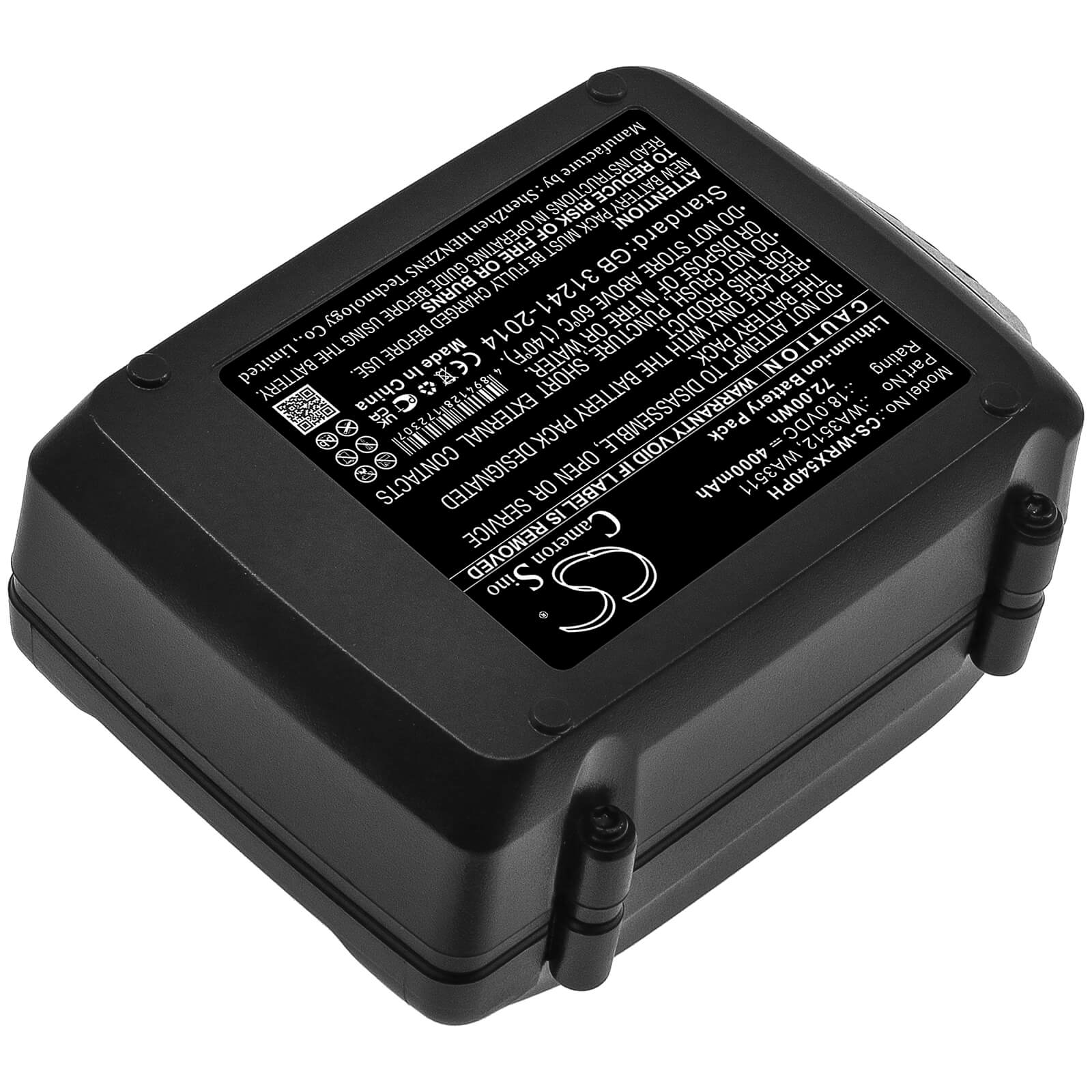 Li-ion Battery fits Worx, Rw9161, Wg150 18.0V, 4000mAh / 72.00Wh Power Tools Cameron Sino Technology Limited