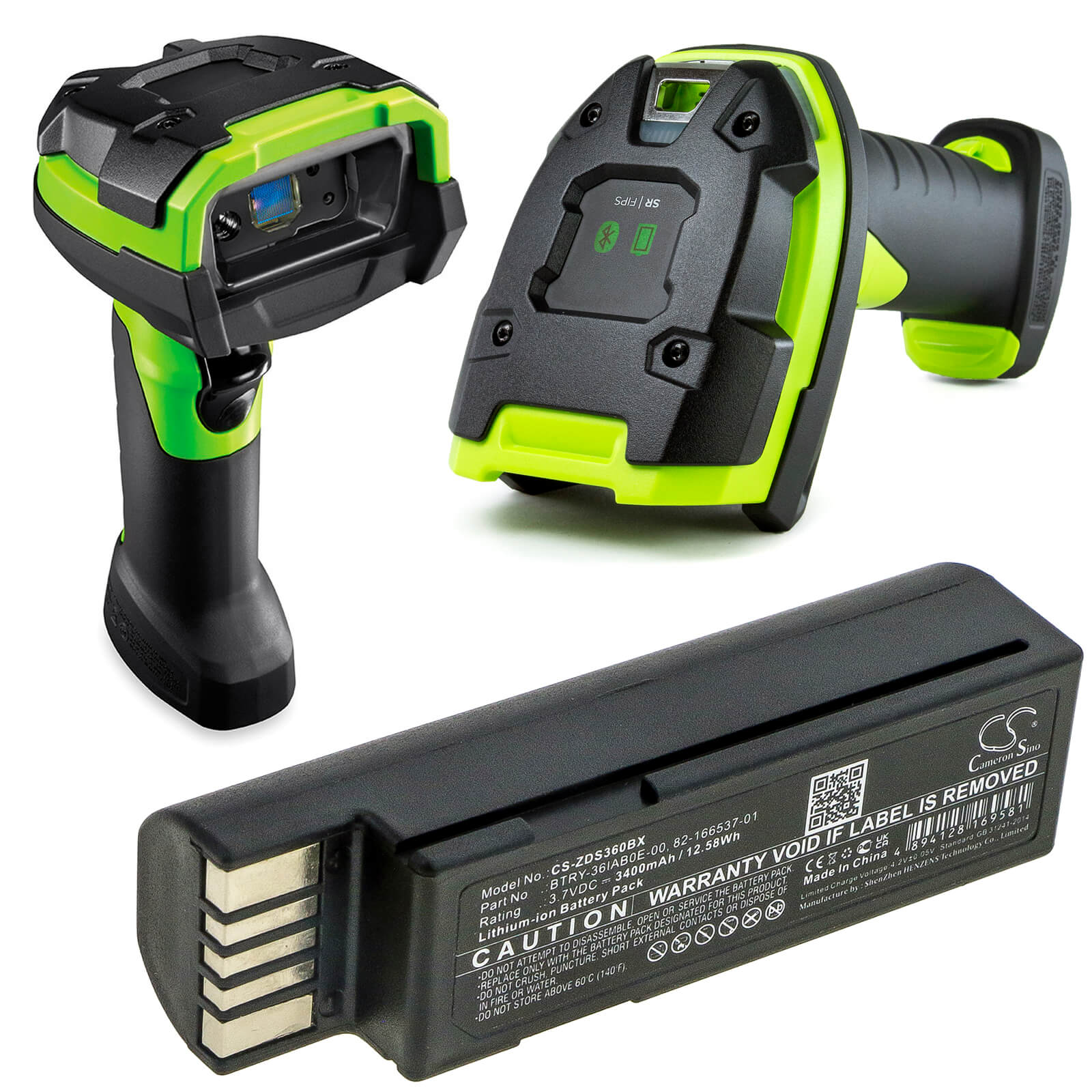 Li-ion Battery fits Zebra, Ds3600, Ds3678, Evm 3.7V, 3400mAh Barcode Scanner Cameron Sino Technology Limited