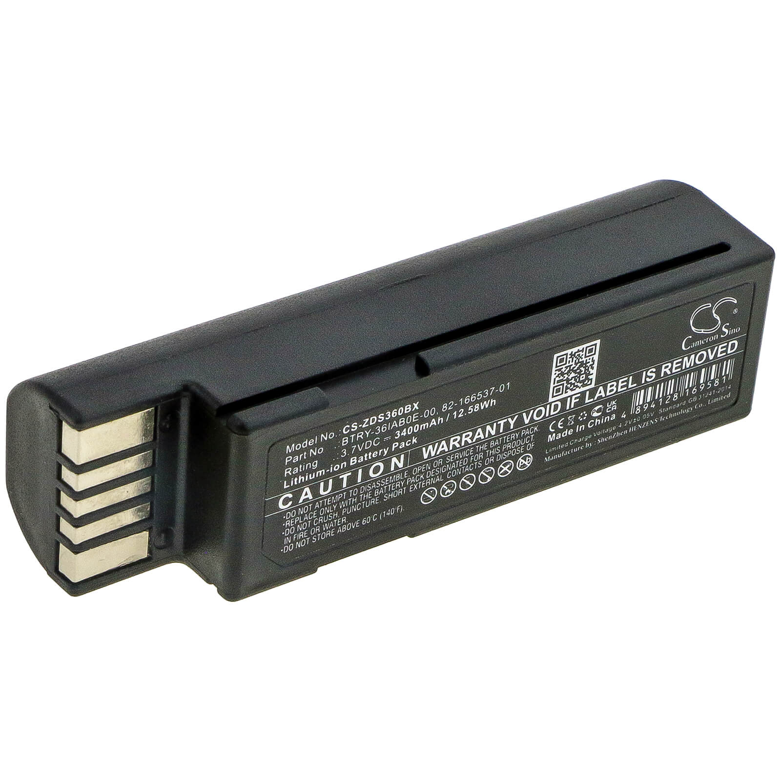 Li-ion Battery fits Zebra, Ds3600, Ds3678, Evm 3.7V, 3400mAh Barcode Scanner Cameron Sino Technology Limited