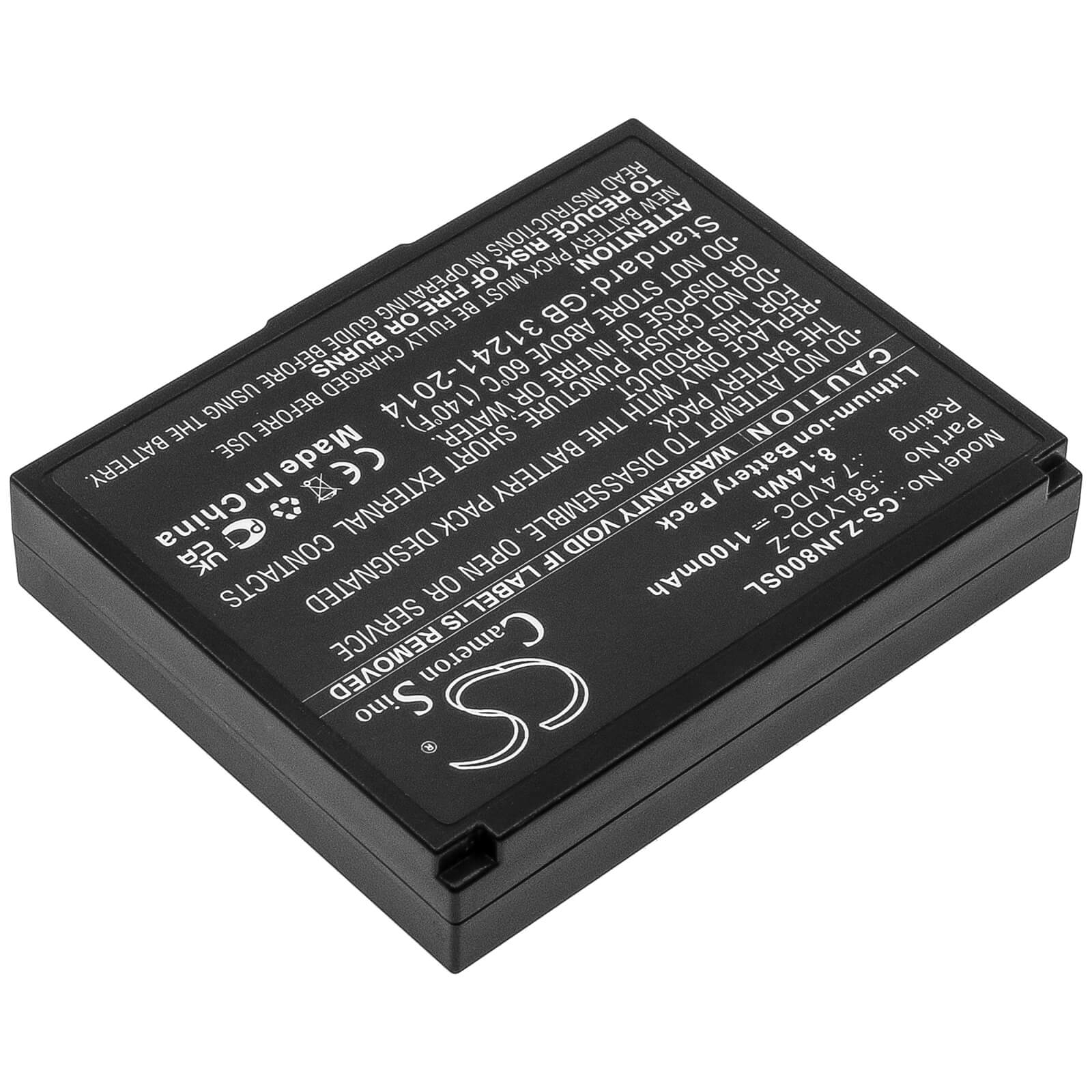 Li-ion Battery fits Zjiang, Zj-5802, Zj-8001 7.4V, 1100mAh / 8.14Wh Portable Printer Cameron Sino Technology Limited