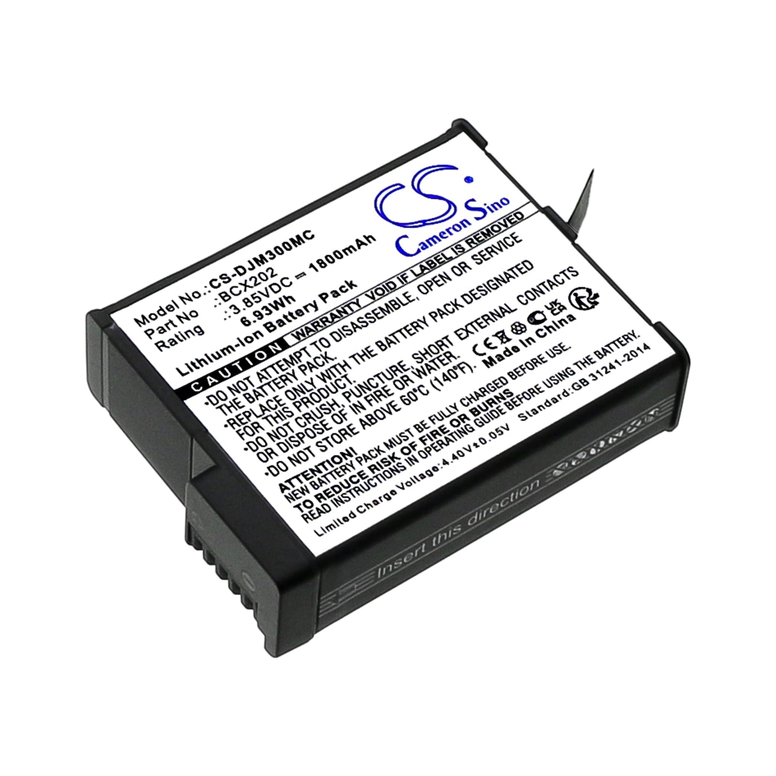 Li-ion, Camera Battery fits Dji Osmo Action 3, Osmo Action 4, 3.85V, 1800mAh Camera Cameron Sino Technology Limited