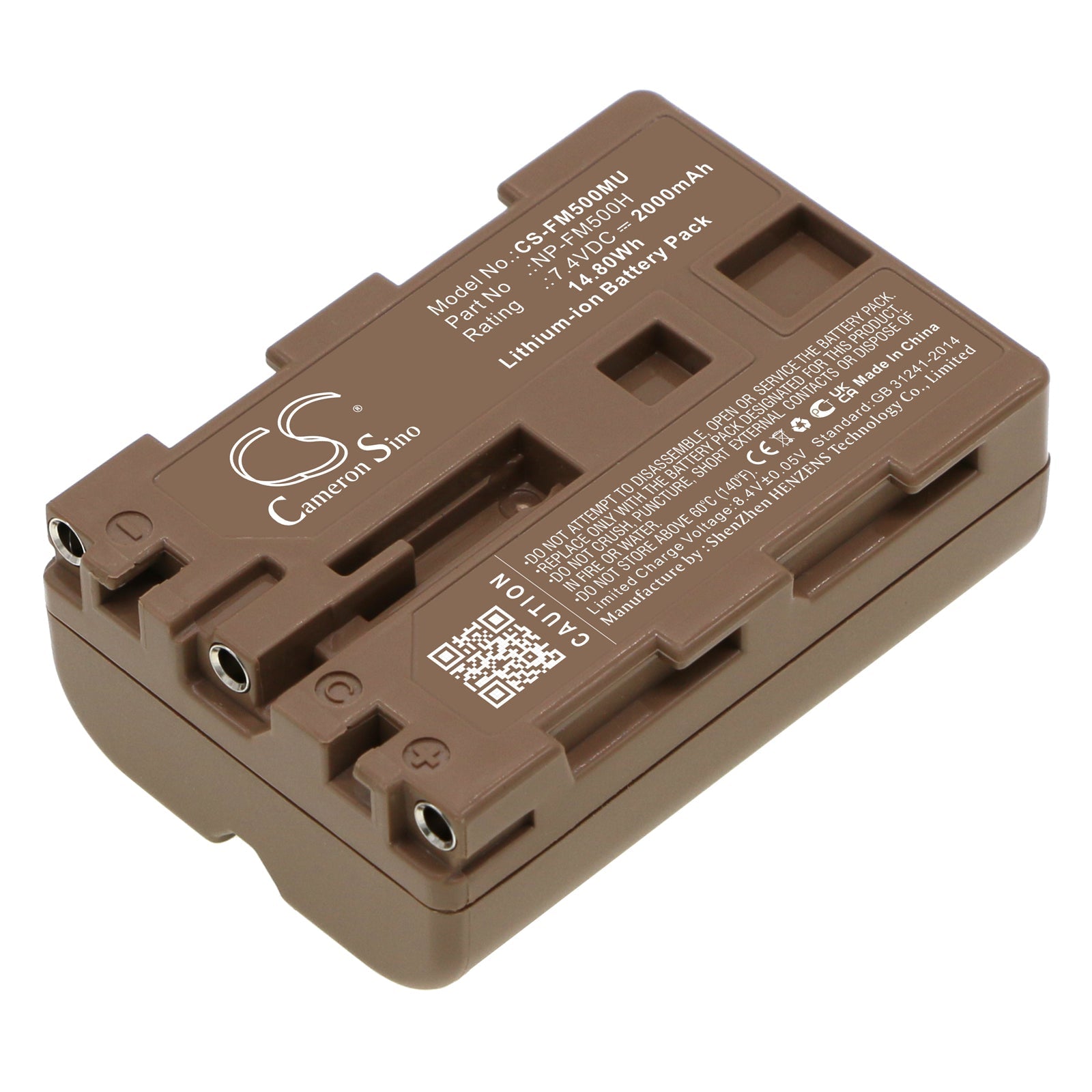 Li-ion, Camera Battery fits Sony Alpha Dslr-a100, Alpha Dslr-a100/b, 7.4V, 2000mAh Camera Cameron Sino Technology Limited