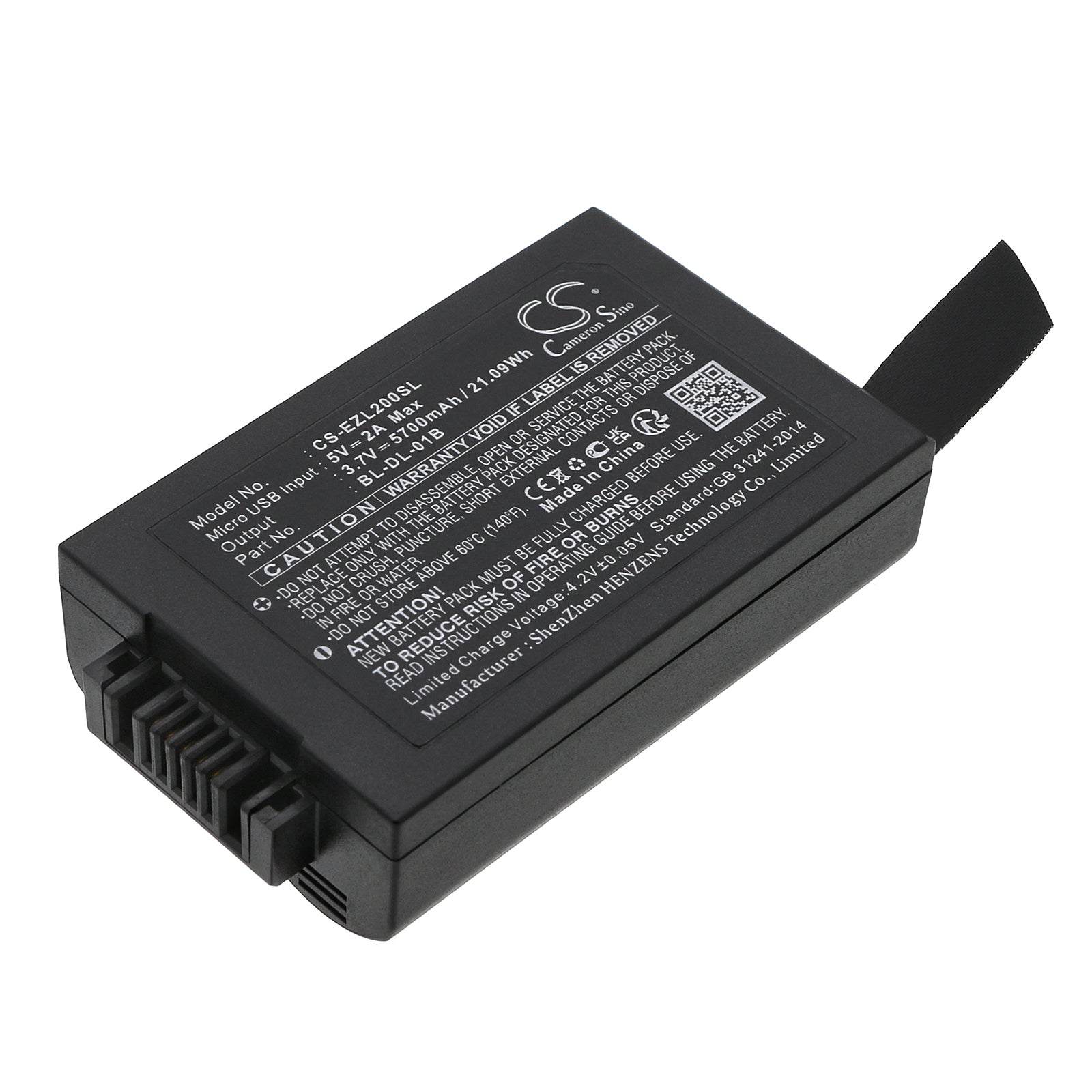 Li-ion, Door Lock Battery fits Ezviz Dl20vs, Dl30vs, 3.7V, 5700mAh Door Lock Cameron Sino Technology Limited