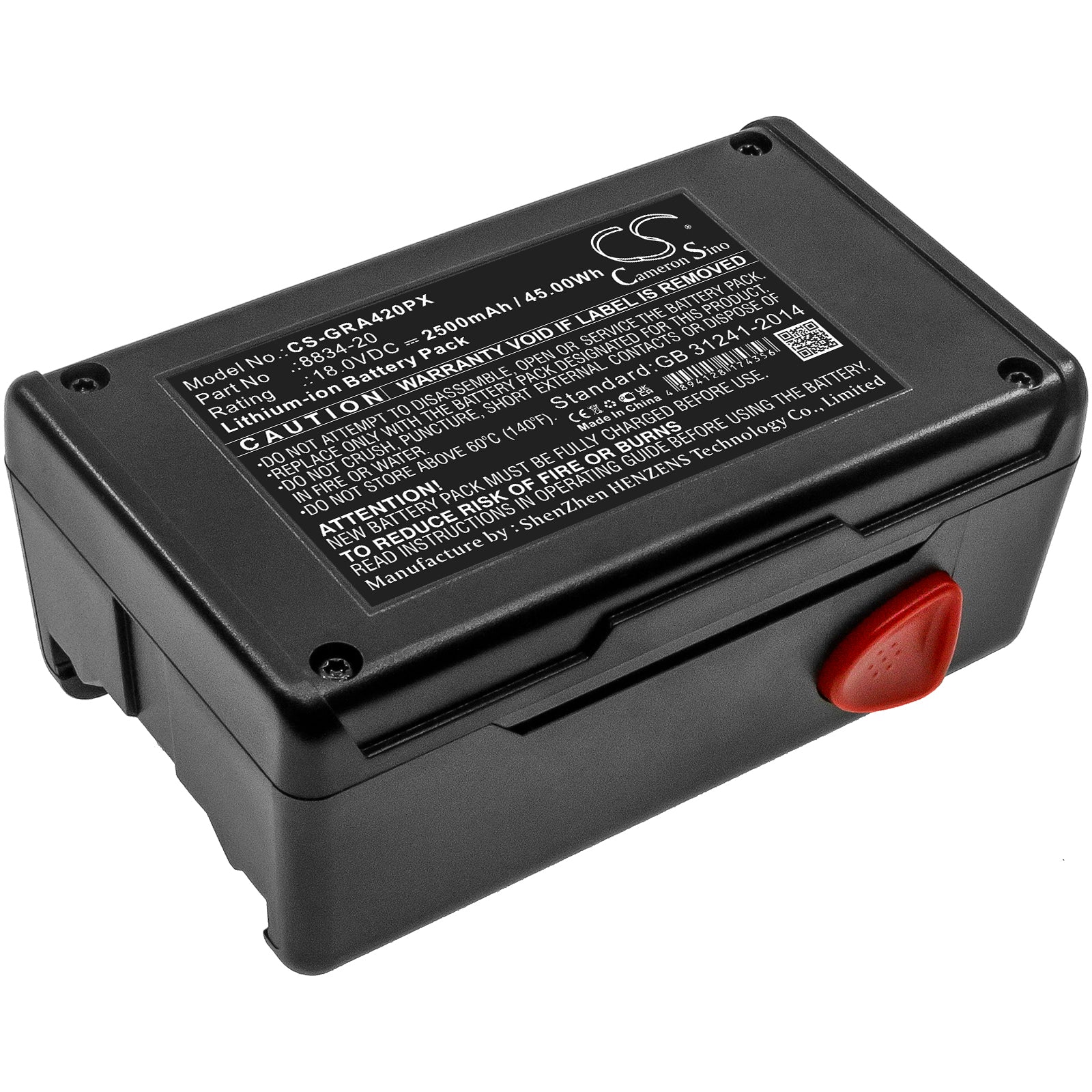 Li-ion, Gardening Tools Battery fits Gardena 648844, 8844-20, 18.0V, 2500mAh Gardening Tools Cameron Sino Technology Limited
