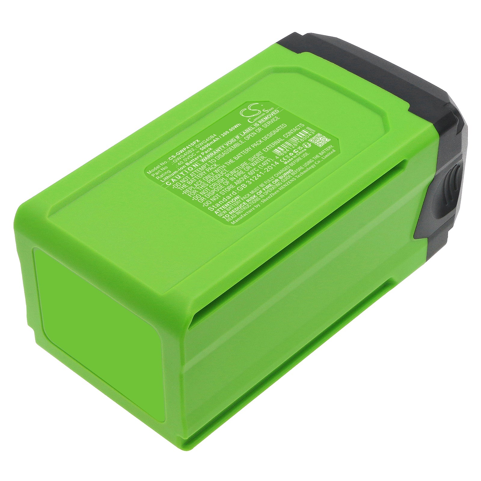 Li-ion, Gardening Tools Battery fits Greenworks 12" String Trimmer Combo Kit, 1306202az, 40.0V, 5000mAh Gardening Tools Cameron Sino Technology Limited