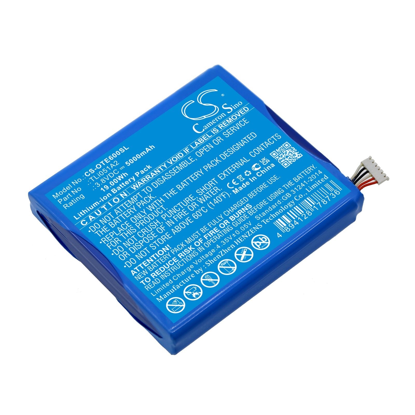 Li-ion, Hotspot Battery fits Alcatel Ee60, Ee60 4g, 3.8V, 5000mAh Hotspot Cameron Sino Technology Limited