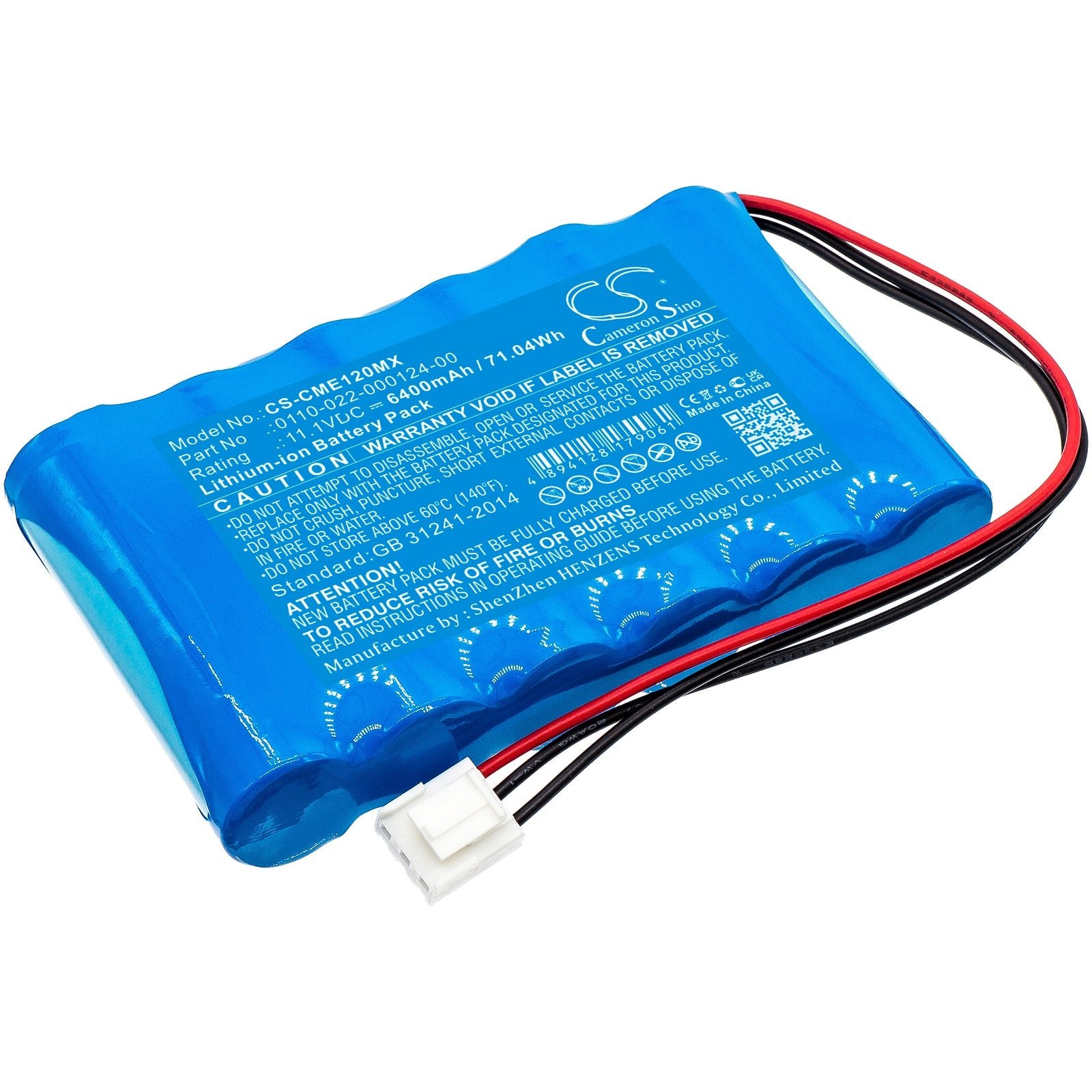 Li-ion, Medical Battery fits Comen Cm-1200a Ecg, 11.1V, 6400mAh Medical Cameron Sino Technology Limited