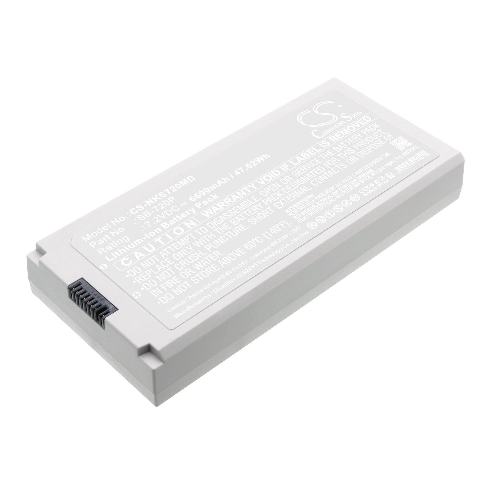Li-ion, Medical Battery fits Nihon Kohden Defibrillation Monitor, Life Scope Svm-7200, 7.2V, 6600mAh Medical Cameron Sino Technology Limited