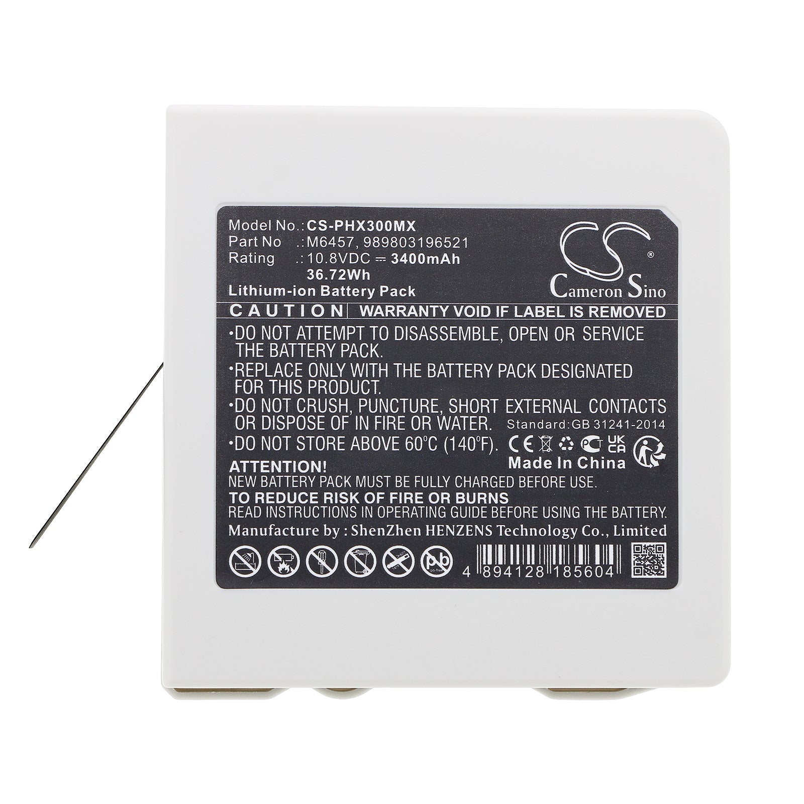 Li-ion, Medical Battery fits Philips 867030, 867033, 10.8V, 3400mAh Medical Cameron Sino Technology Limited (Suspended)