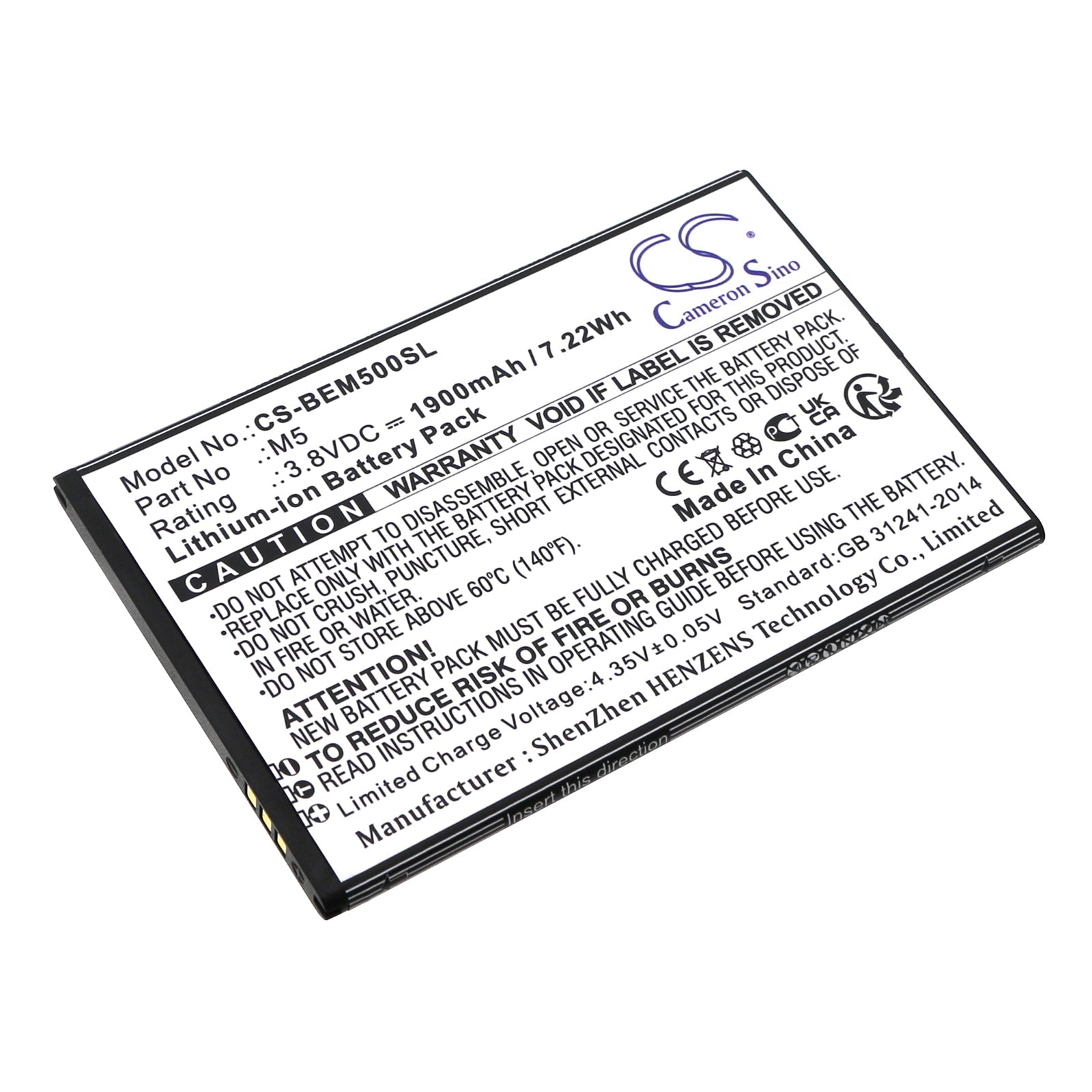 Li - ion, Mobile, SmartPhone Battery fits Bea - fon M5, M5 Premium, 3.8V, 1900mAh - Batterybuyer.ca