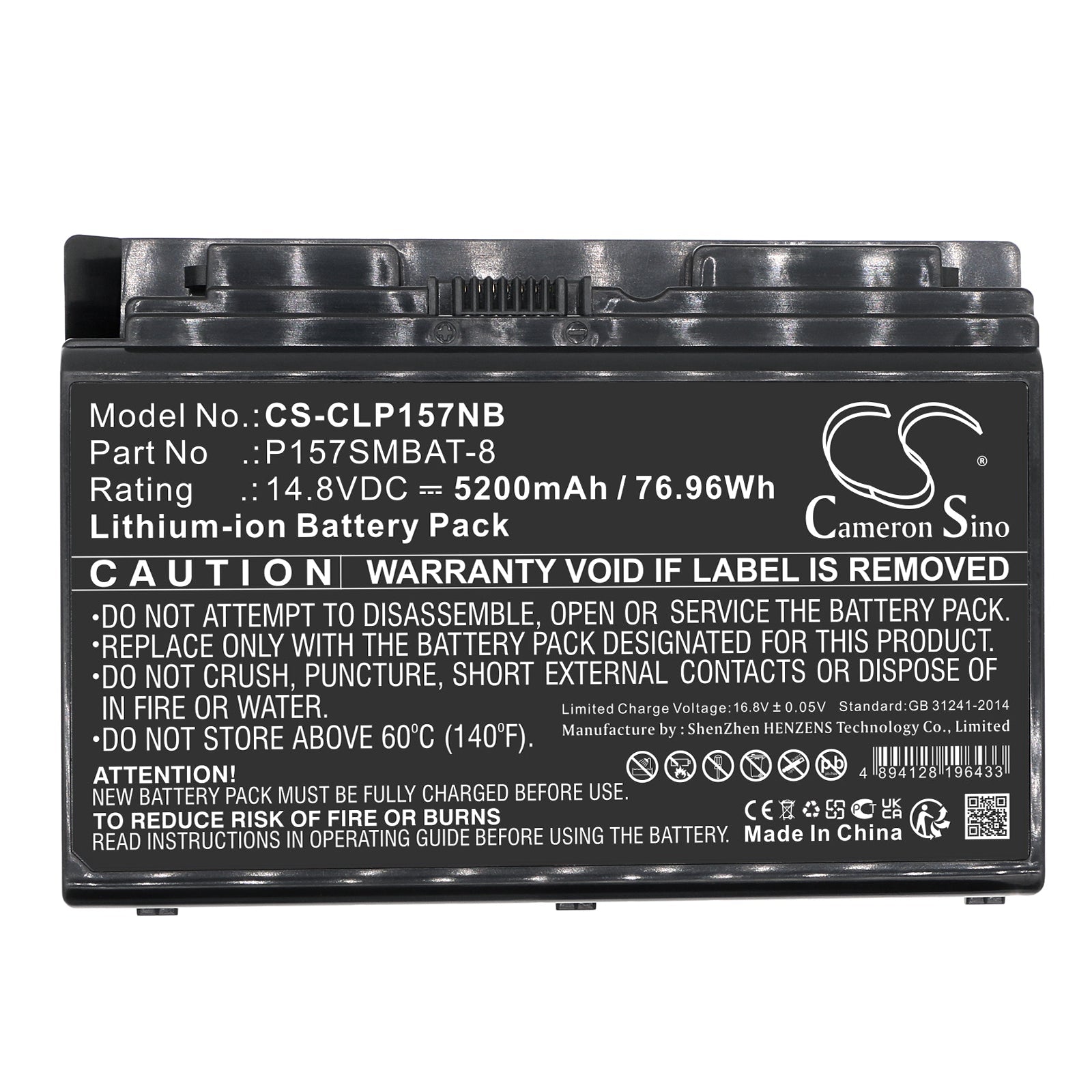 Li-ion, Notebook, Laptop Battery fits Schenker Xmg P502, Xmg P503, 14.8V, 5200mAh Notebook, Laptop Cameron Sino Technology Limited