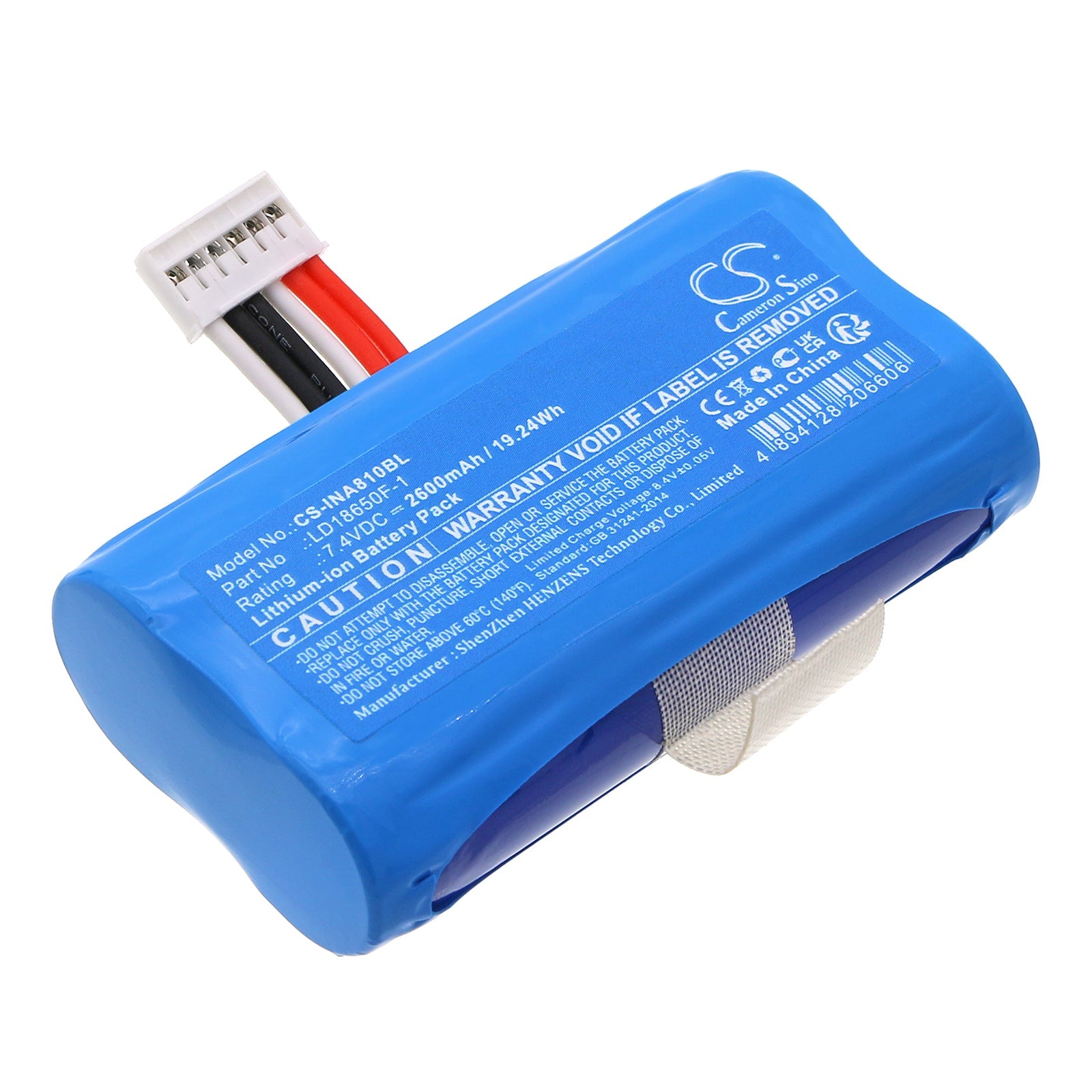 Li-ion, Payment Terminal Battery fits Ingenico A8 Pro, A8 Pro-92d3, 7.4V, 2600mAh Payment Terminal Cameron Sino Technology Limited