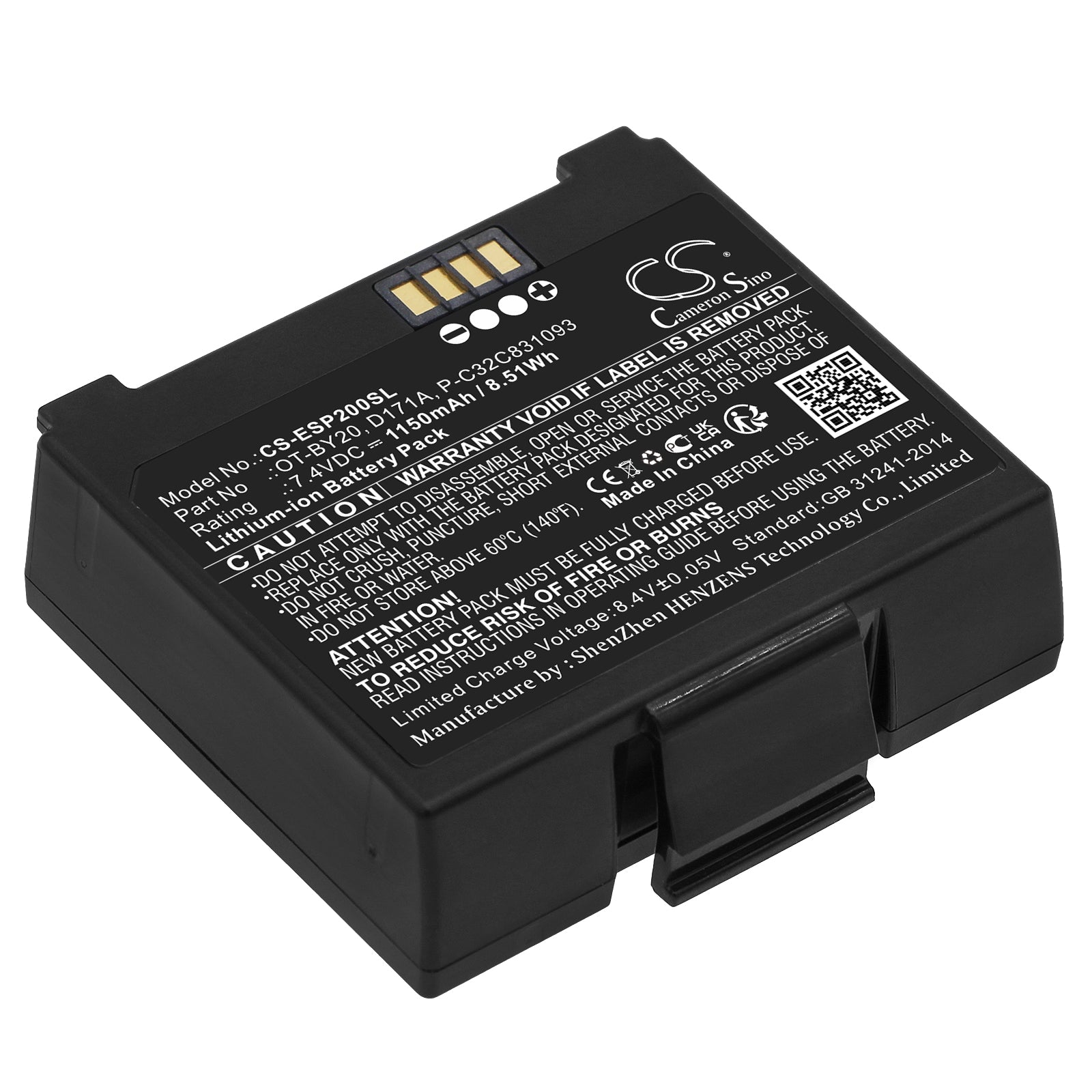 Li-ion, Portable Printer Battery fits Epson Mobilink Tm-p20ii, Tmp20, 7.4V, 1150mAh Portable Printer Cameron Sino Technology Limited