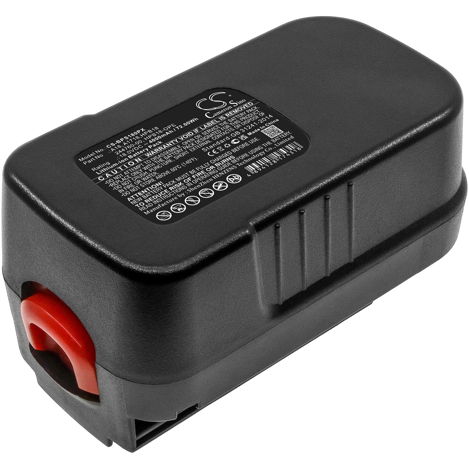 Li-ion, Power Tools Battery fits Black & Decker Bd18psk, Bdgl1800, 18.0V, 4000mAh Power Tools Cameron Sino Technology Limited