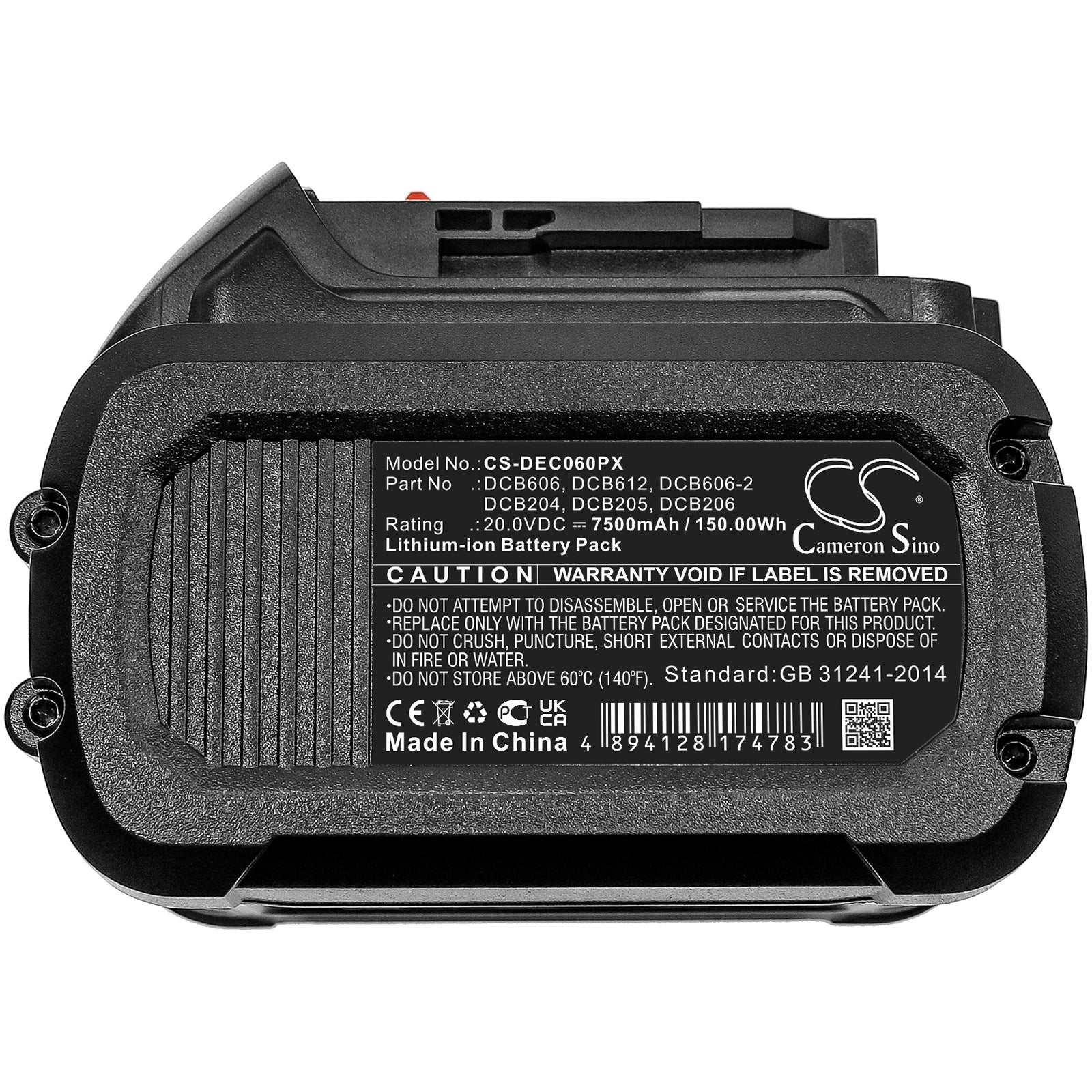Li-ion, Power Tools Battery fits Dewalt 120v Max, 12v Max Li-ion, 20.0V, 7500mAh Power Tools Cameron Sino Technology Limited
