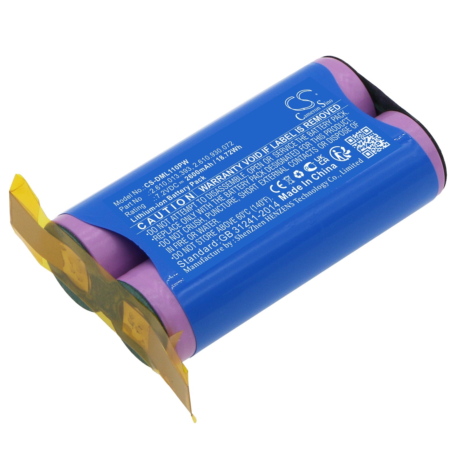 Li-ion, Power Tools Battery fits Dremel 1100-25, 1100li, 7.2V, 2600mAh Power Tools Cameron Sino Technology Limited