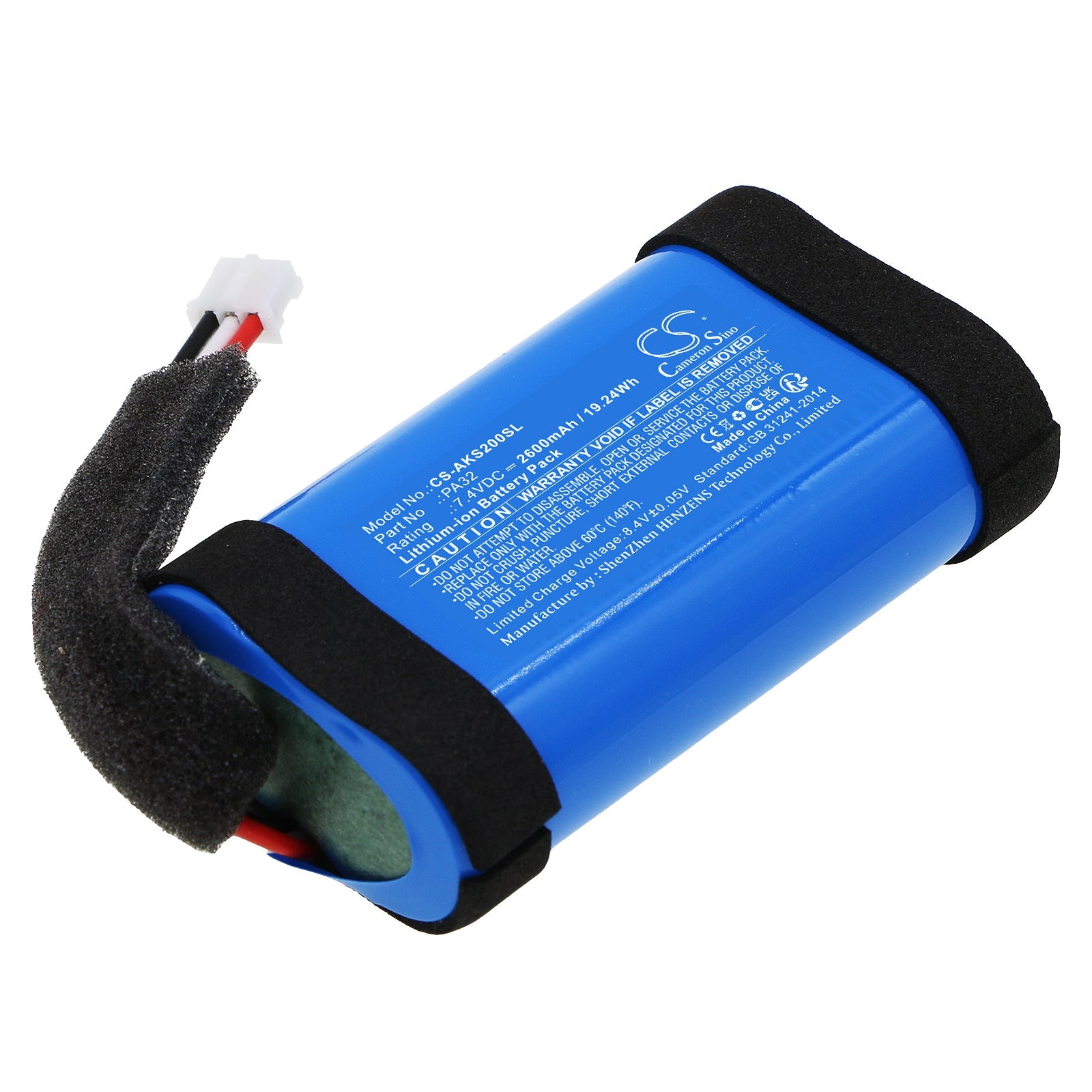 Li-ion, Speaker Battery fits Anker A3161, A3165, 7.4V, 2600mAh Speaker Cameron Sino Technology Limited